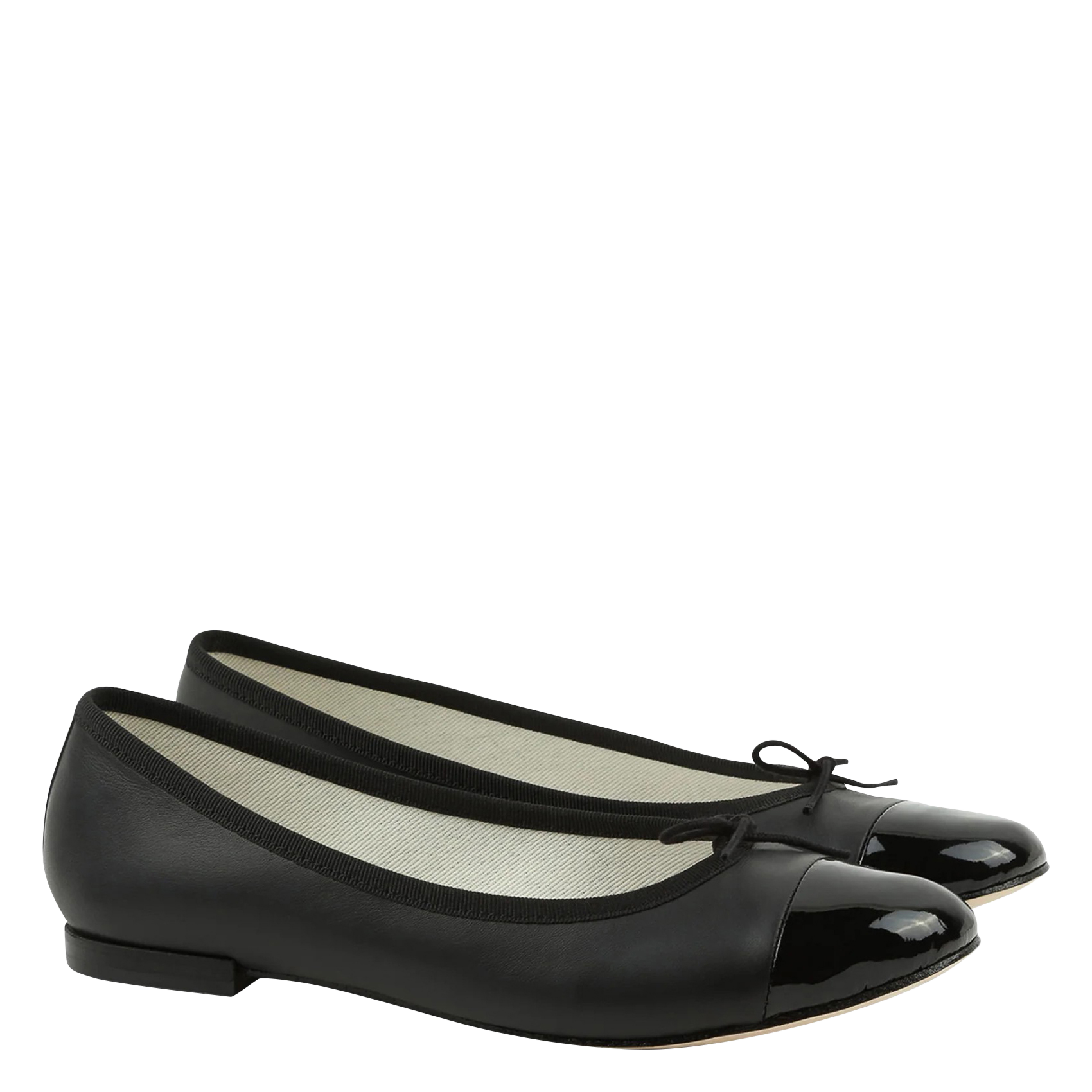 Ballerines bi-matière à bout contrasté REPETTO Noir