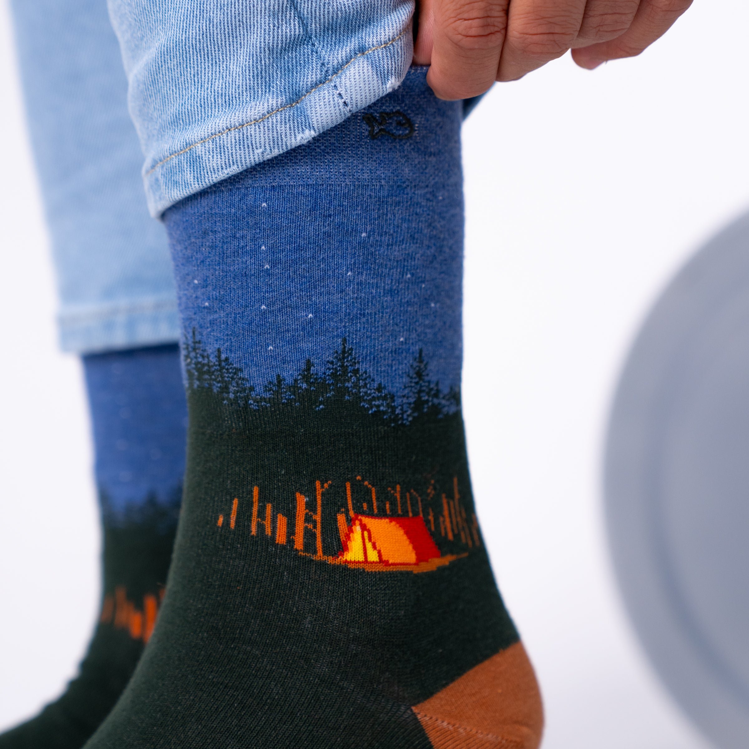 Combed cotton socks with patterns BILLYBELT Khaki