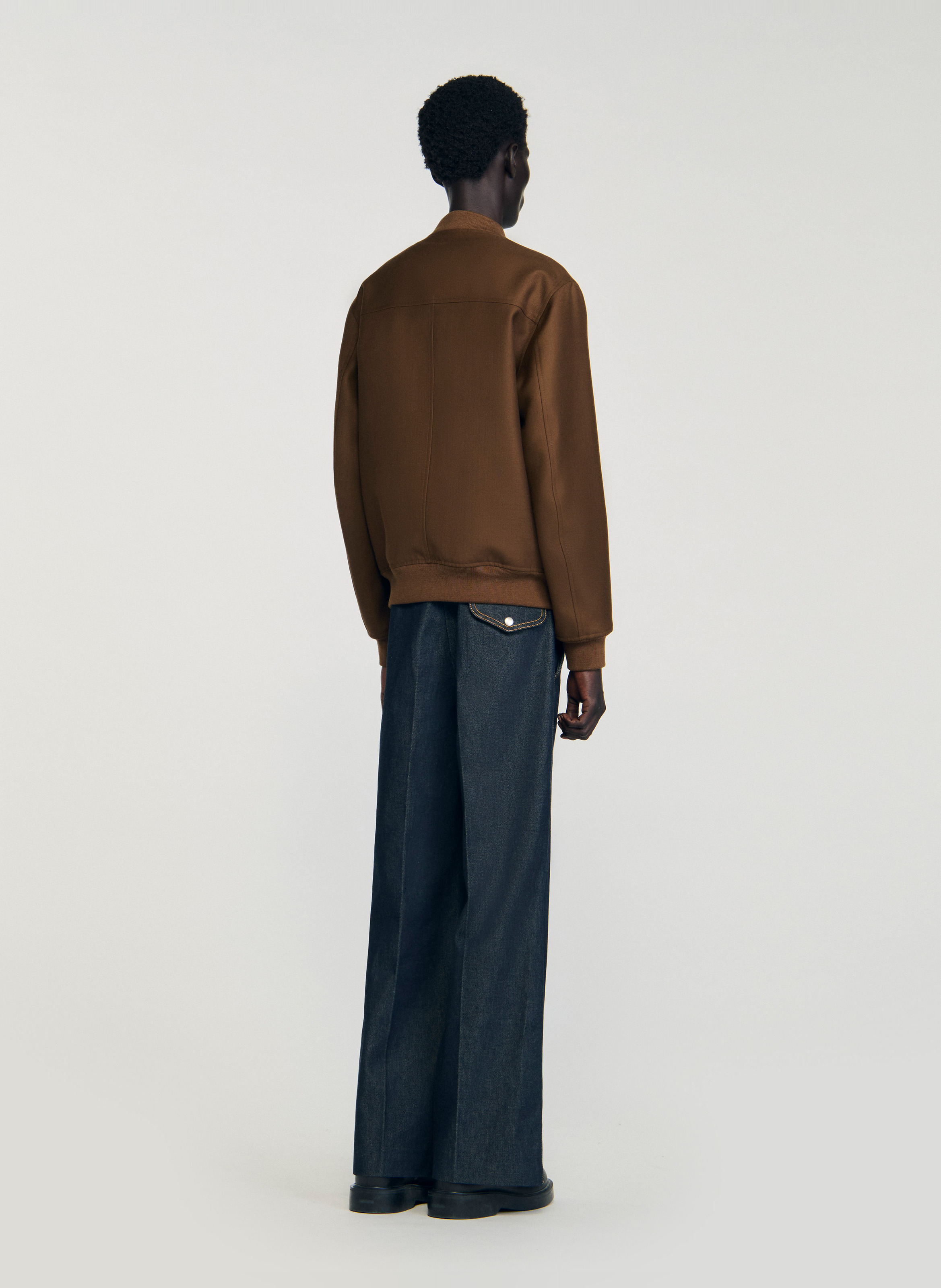 Blouson col teddy SANDRO Beige