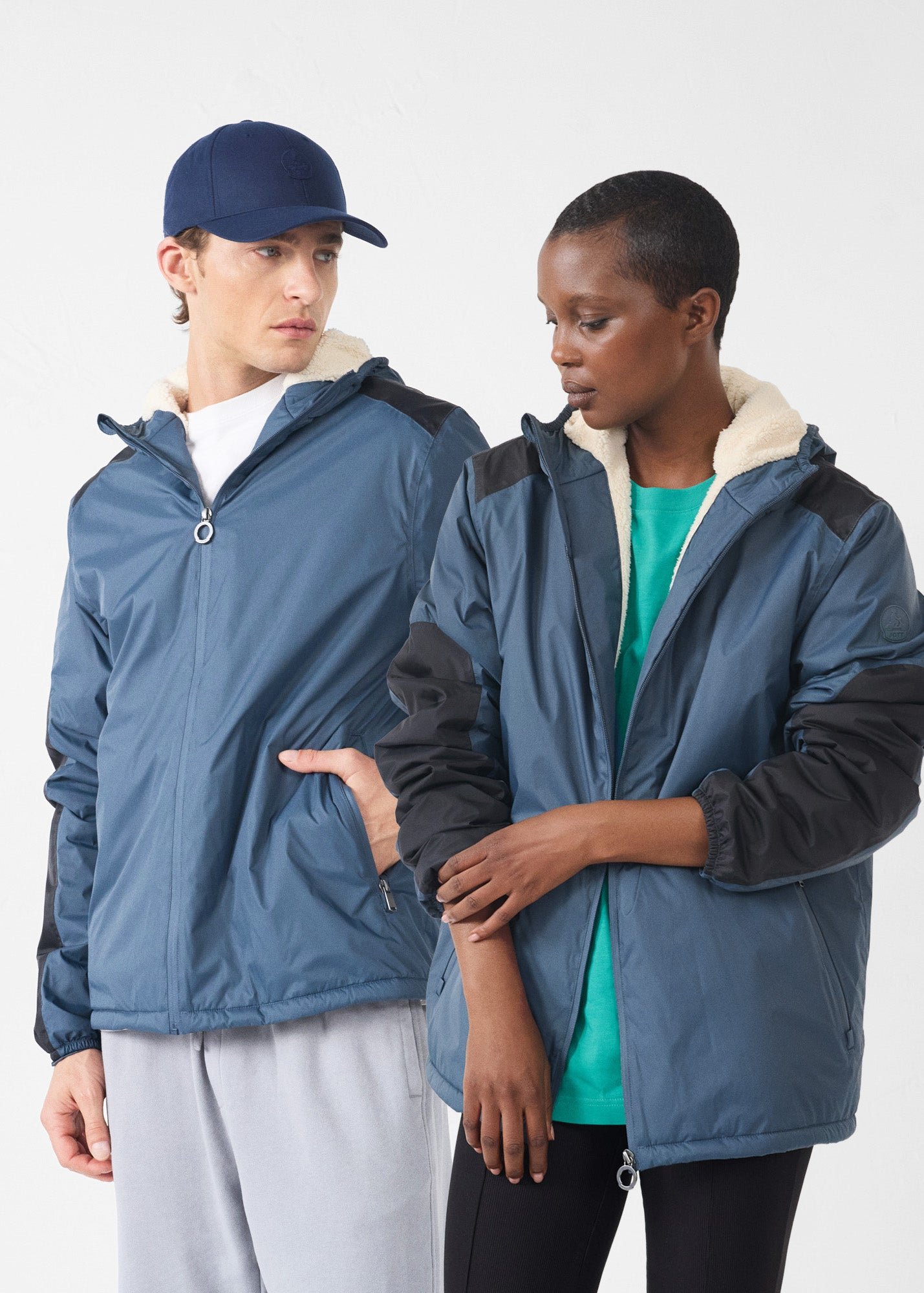 Blue stone dippen sherpa waterproof coat JOTT Blue
