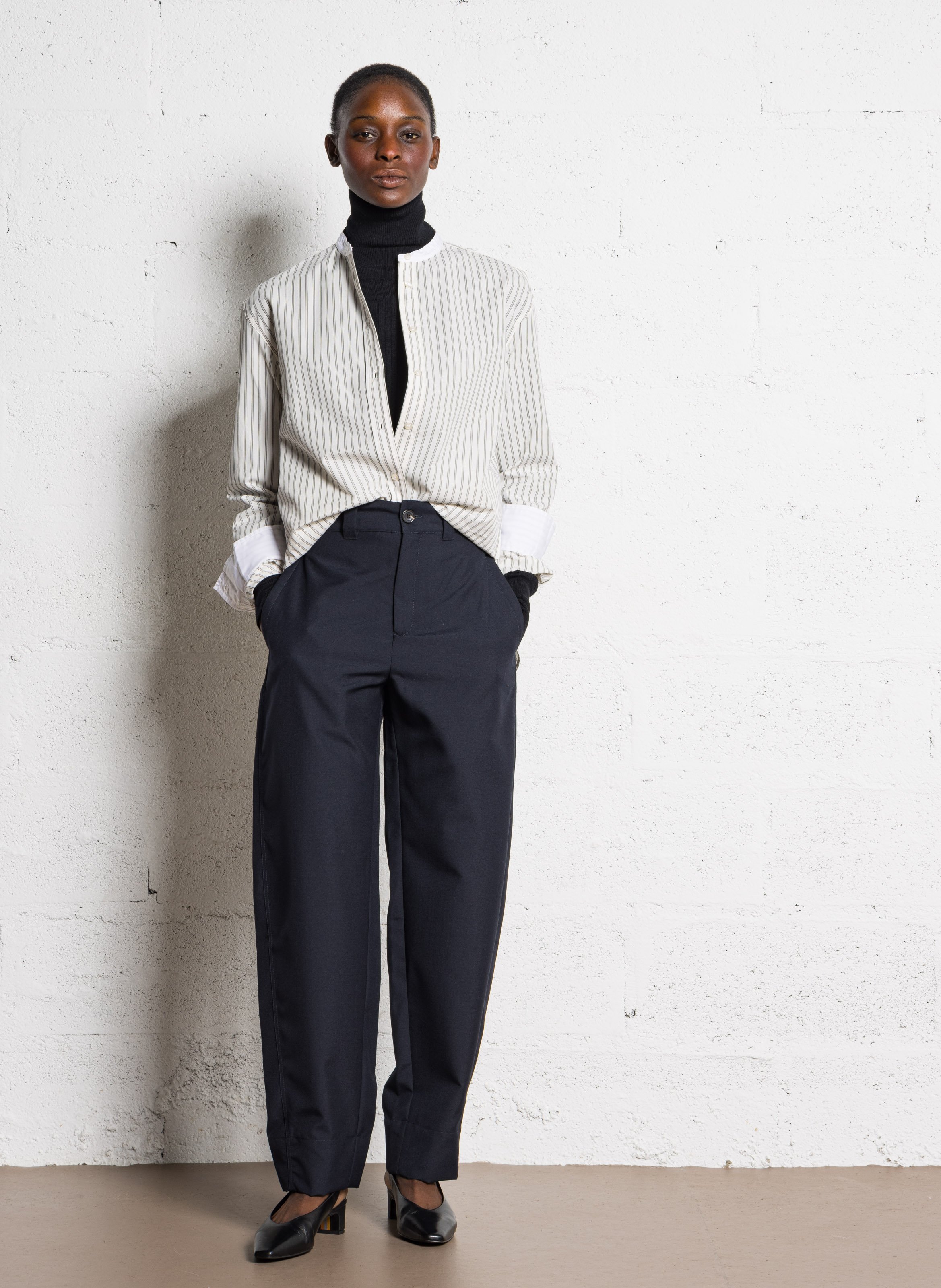 Rundhals-Popeline-Hemd mit Streifen SOEUR Mehrfarbig