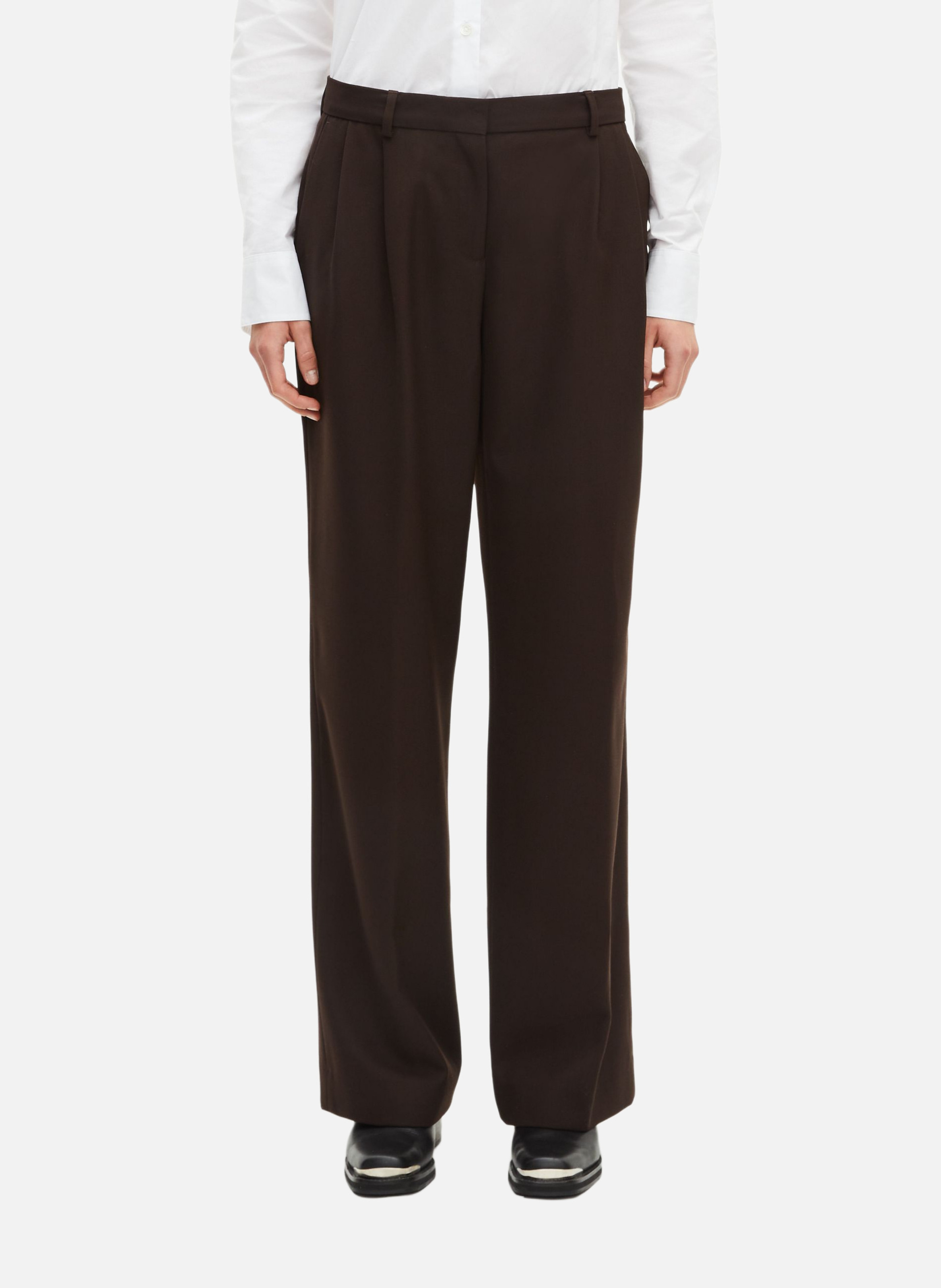 Pantalon tailleur large THE KOOPLES Marron
