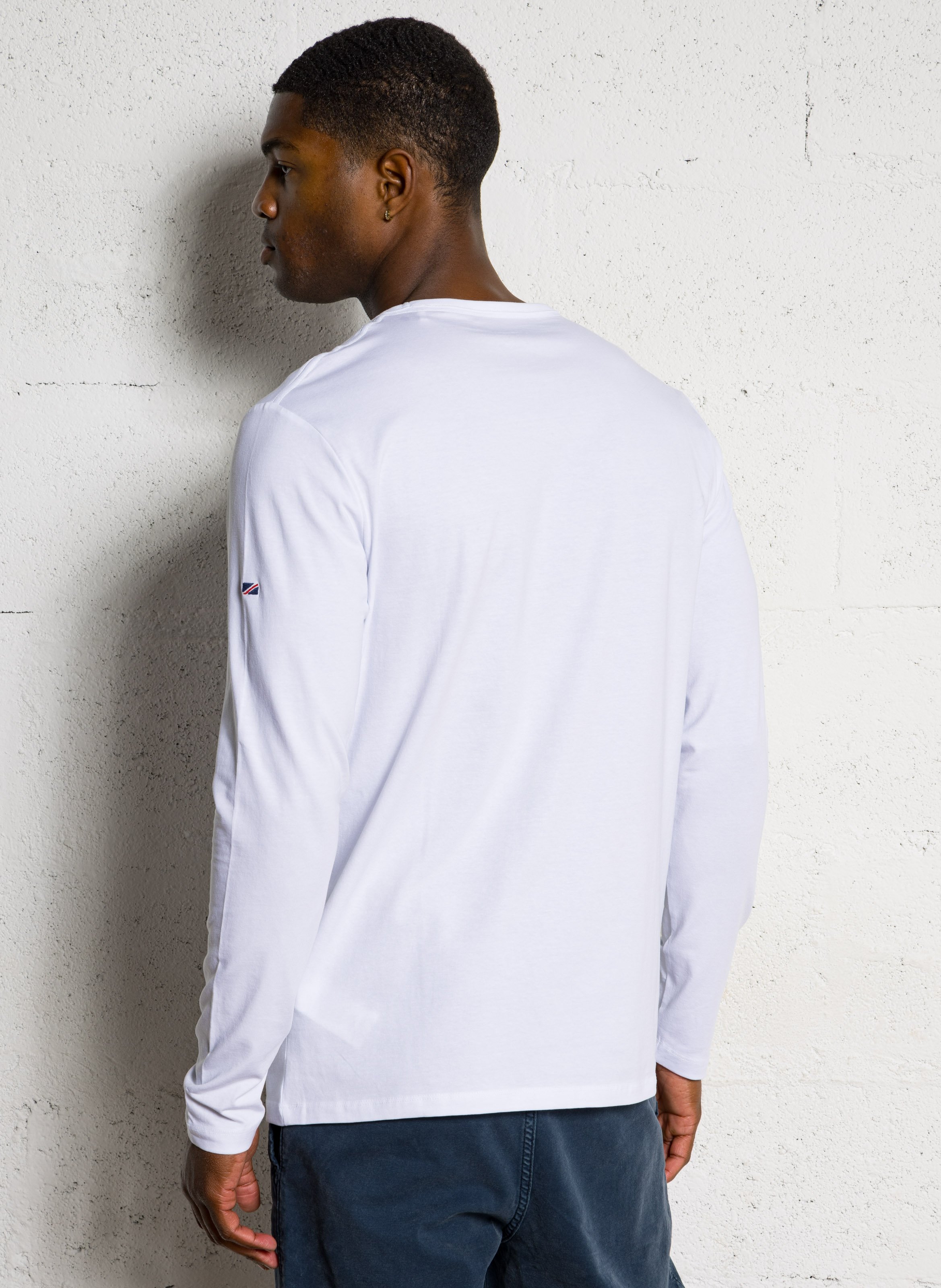 Rundhals-T-Shirt aus Stretch-Baumwolle mit Siebdruck PEPE JEANS Weiss