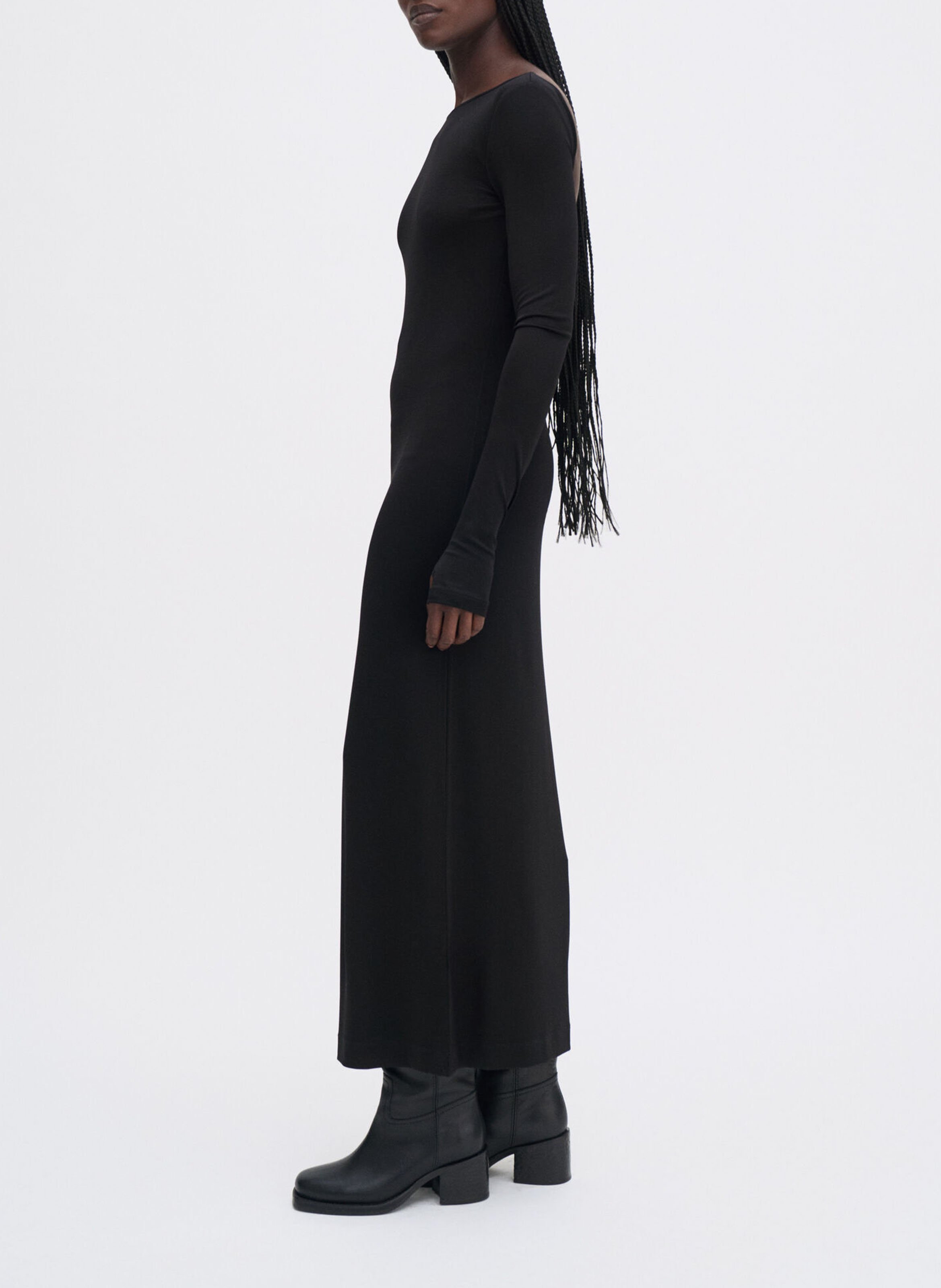 Fitted backless long dress FILIPPA K Black