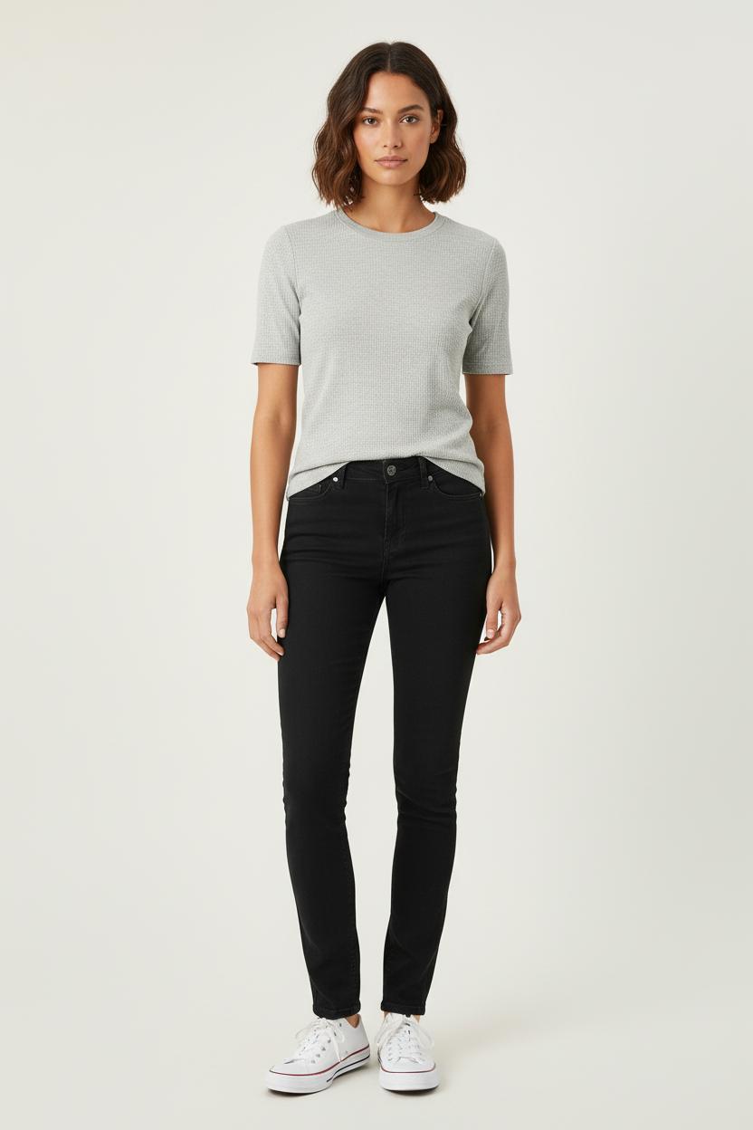 Cropped slim jeans with studs COMPTOIR DES COTONNIERS - Seconde main Blue