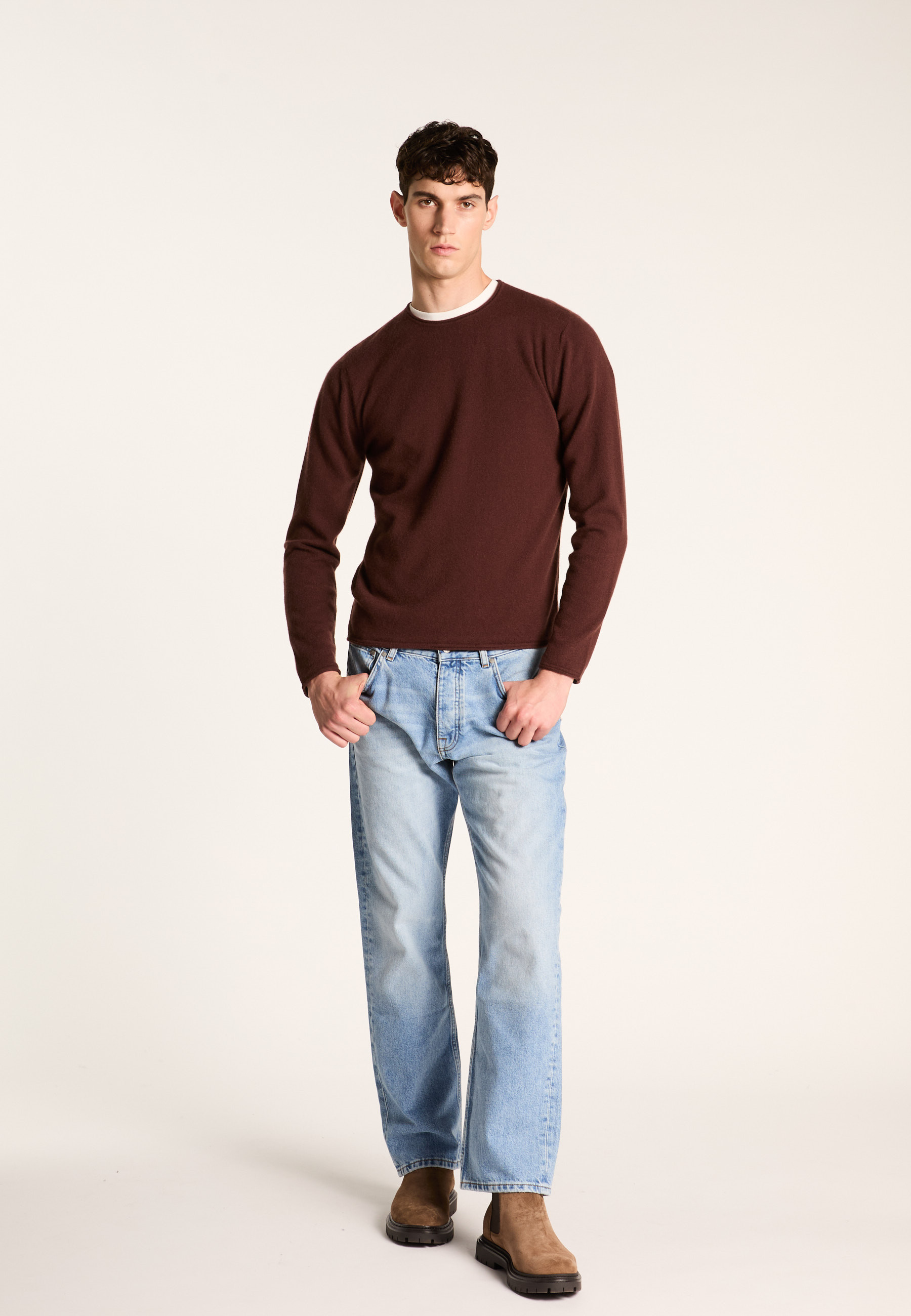 Cashmere sweater with rolled turtleneck MAISON MONTAGUT