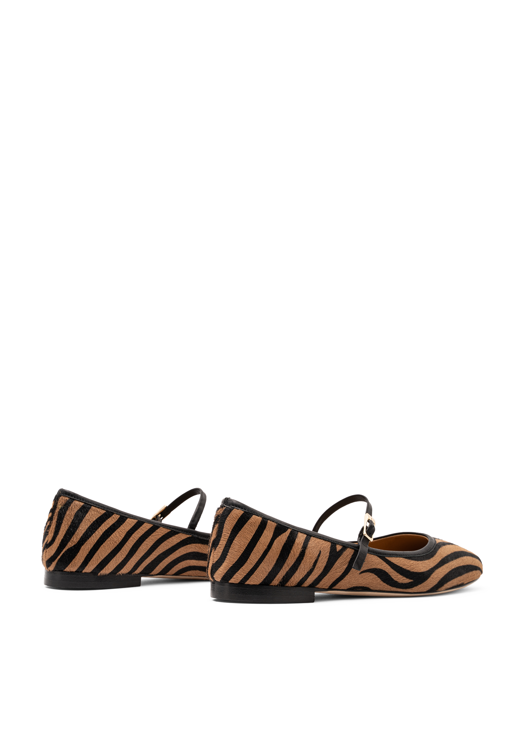 Zebra pony hair ballerina flats PARALLELE PARIS White