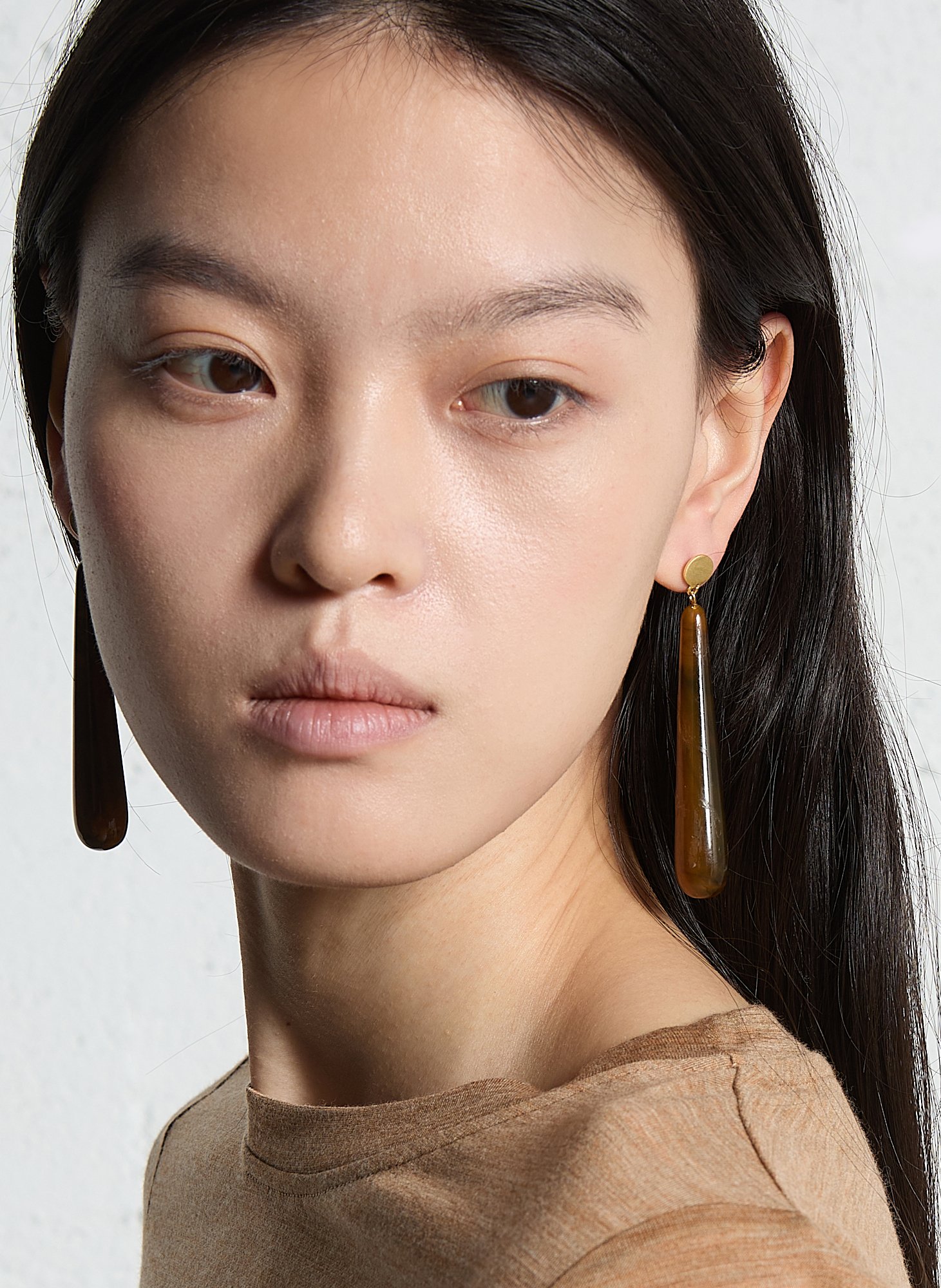 Tortoiseshell earrings FEEKA Brown