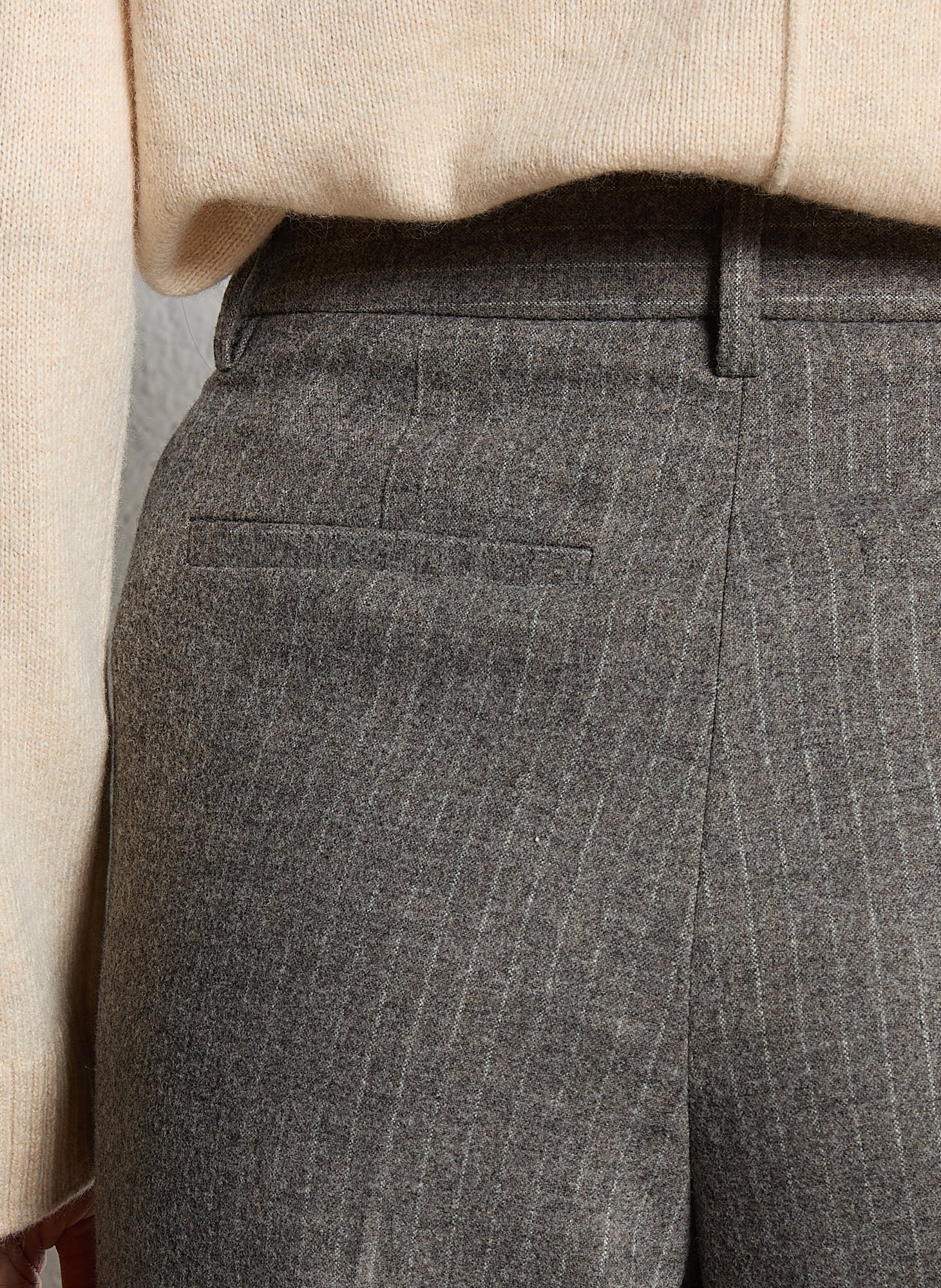 Straight-fit broek van wolmix MAISON 123 Beige