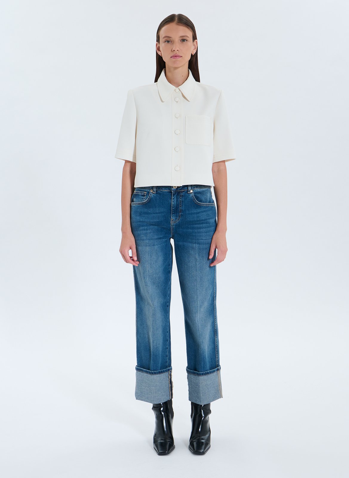 Oversized shirt with classic collar ZAPA White