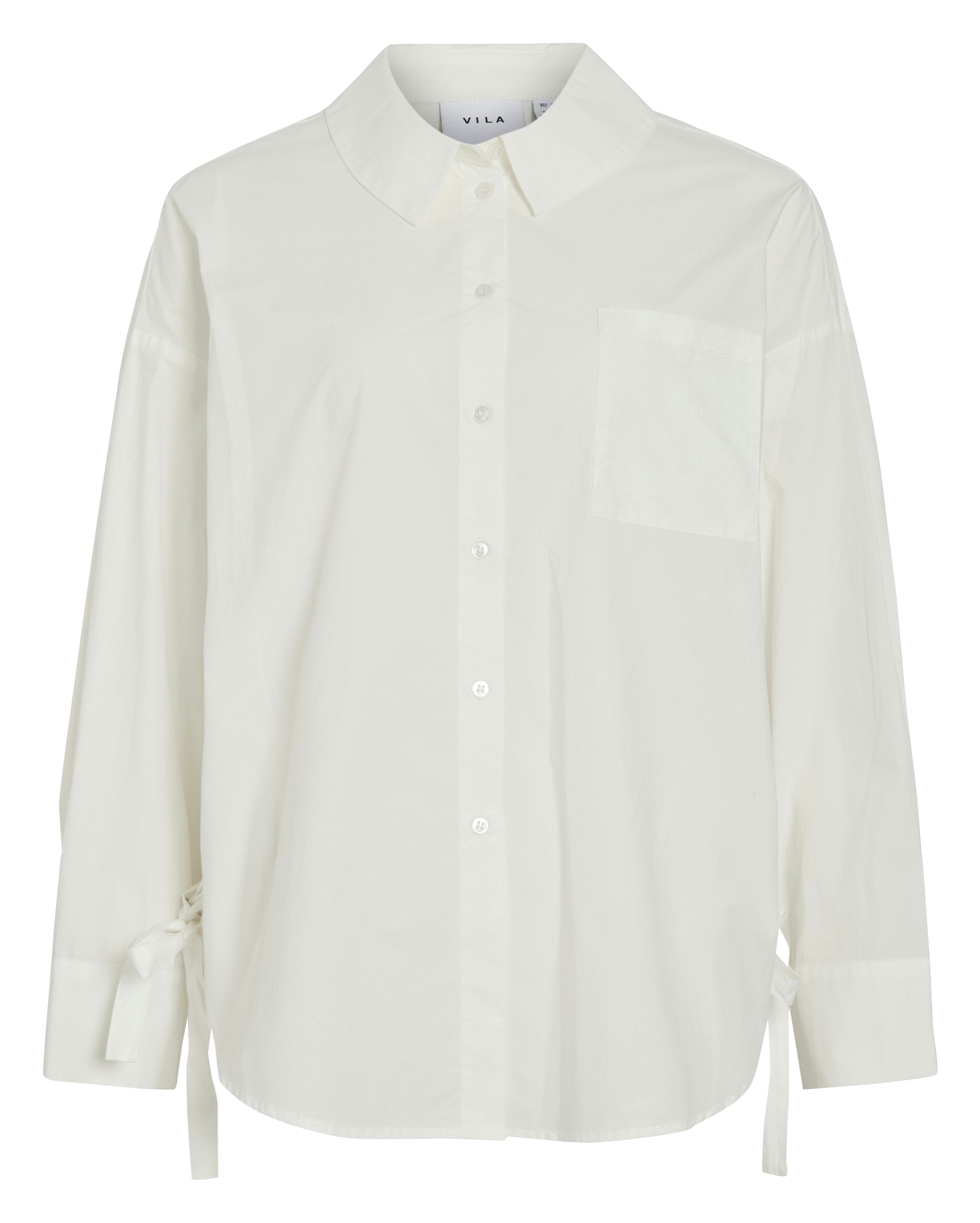Chemise col classique en coton VILA Beige