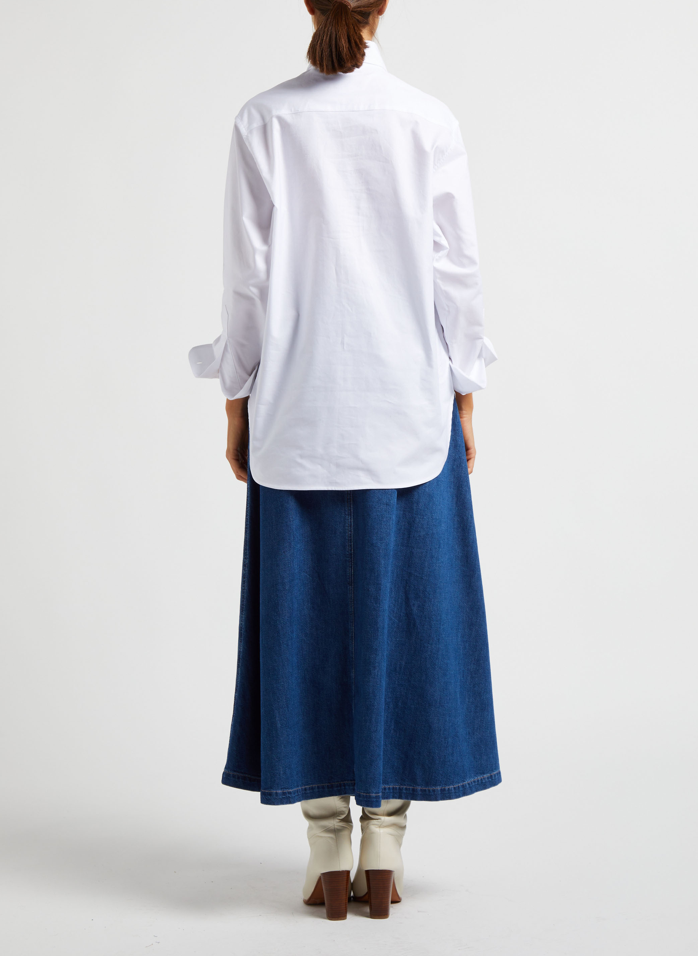 Chemise col classique oversize en coton  VALENTINE GAUTHIER Blanc