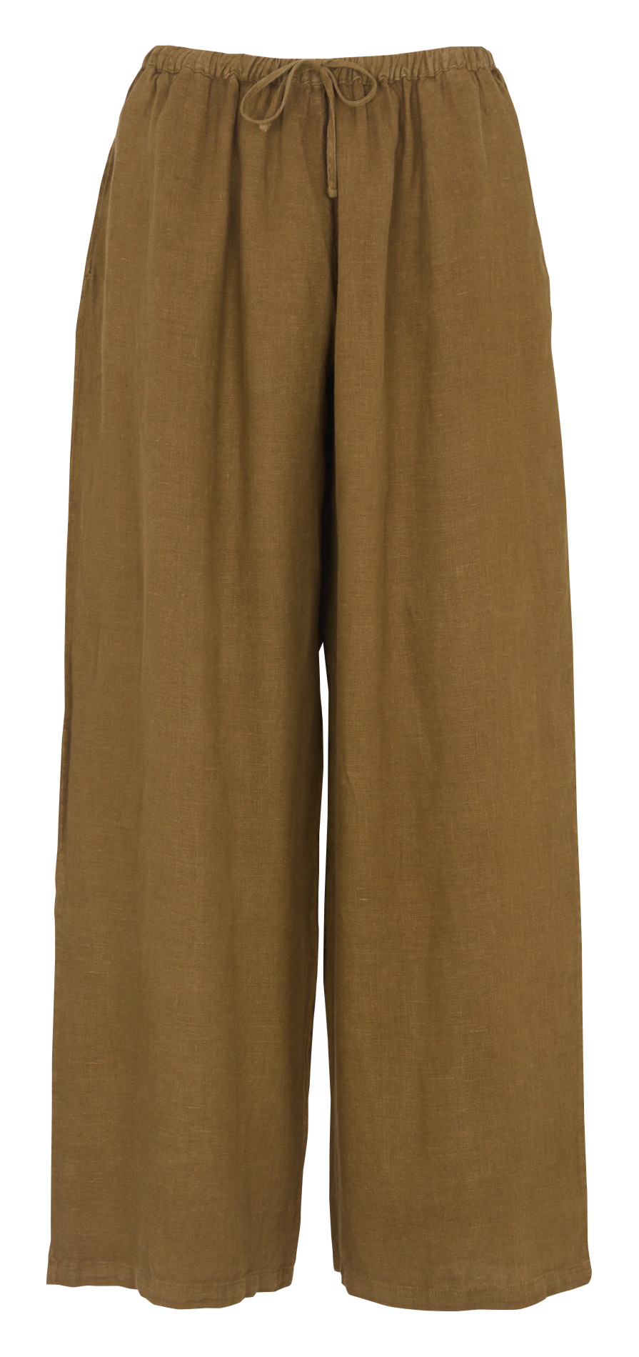 Pantalon large taille haute en lin THE NEW SOCIETY Vert