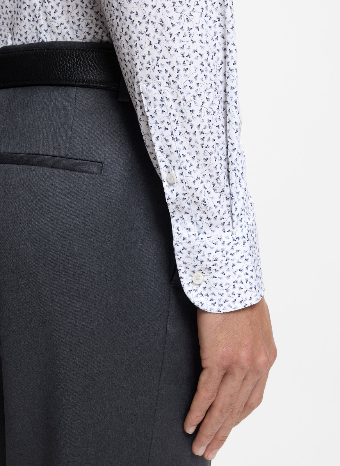 Straight classic collar shirt in printed blended cotton BOSS Blue