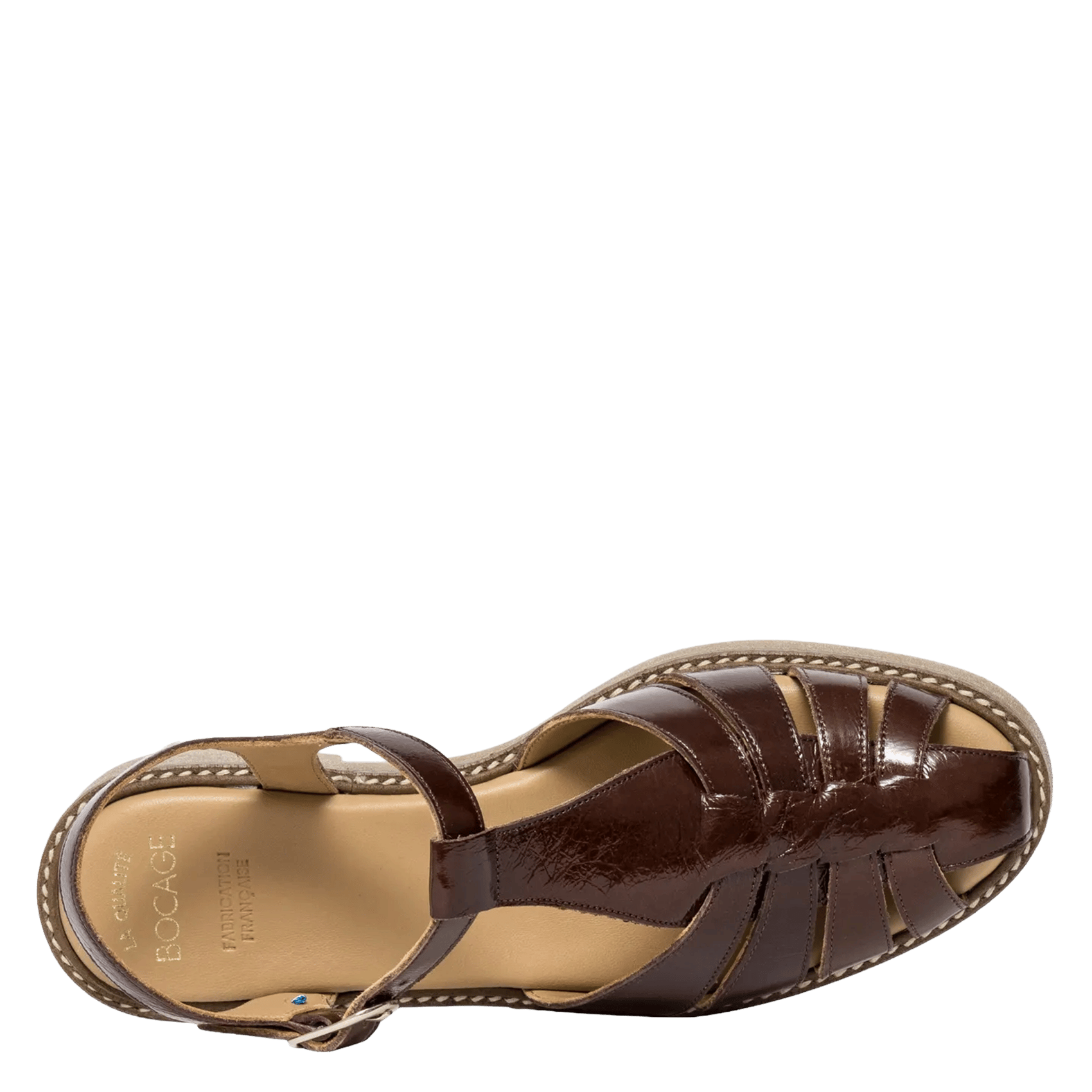 Sandales à lanières en cuir suédé Marron