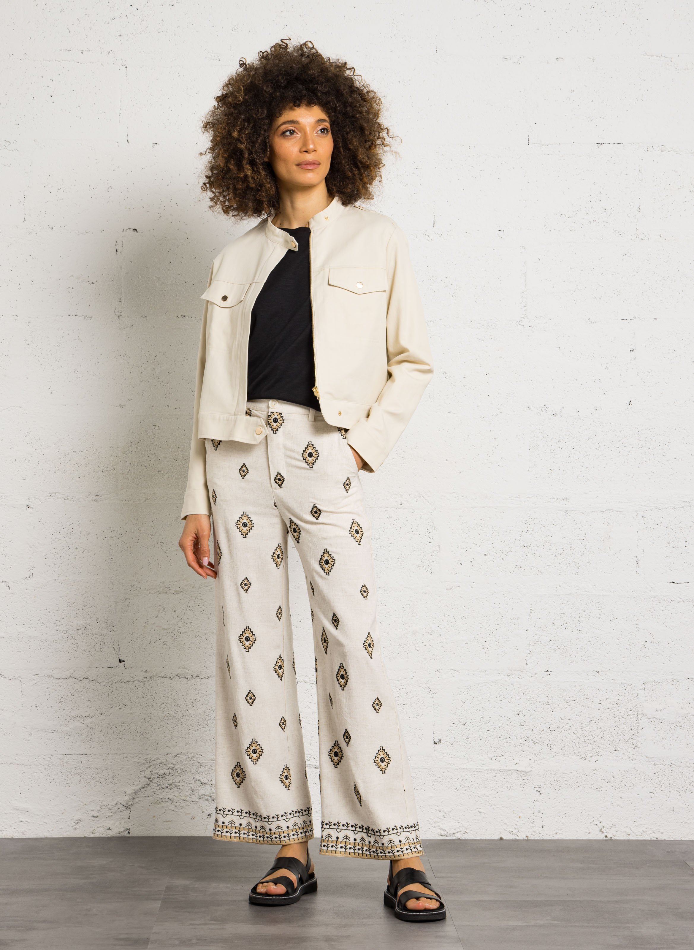 Veste col montant en coton mélangé LA PETITE ETOILE Blanc