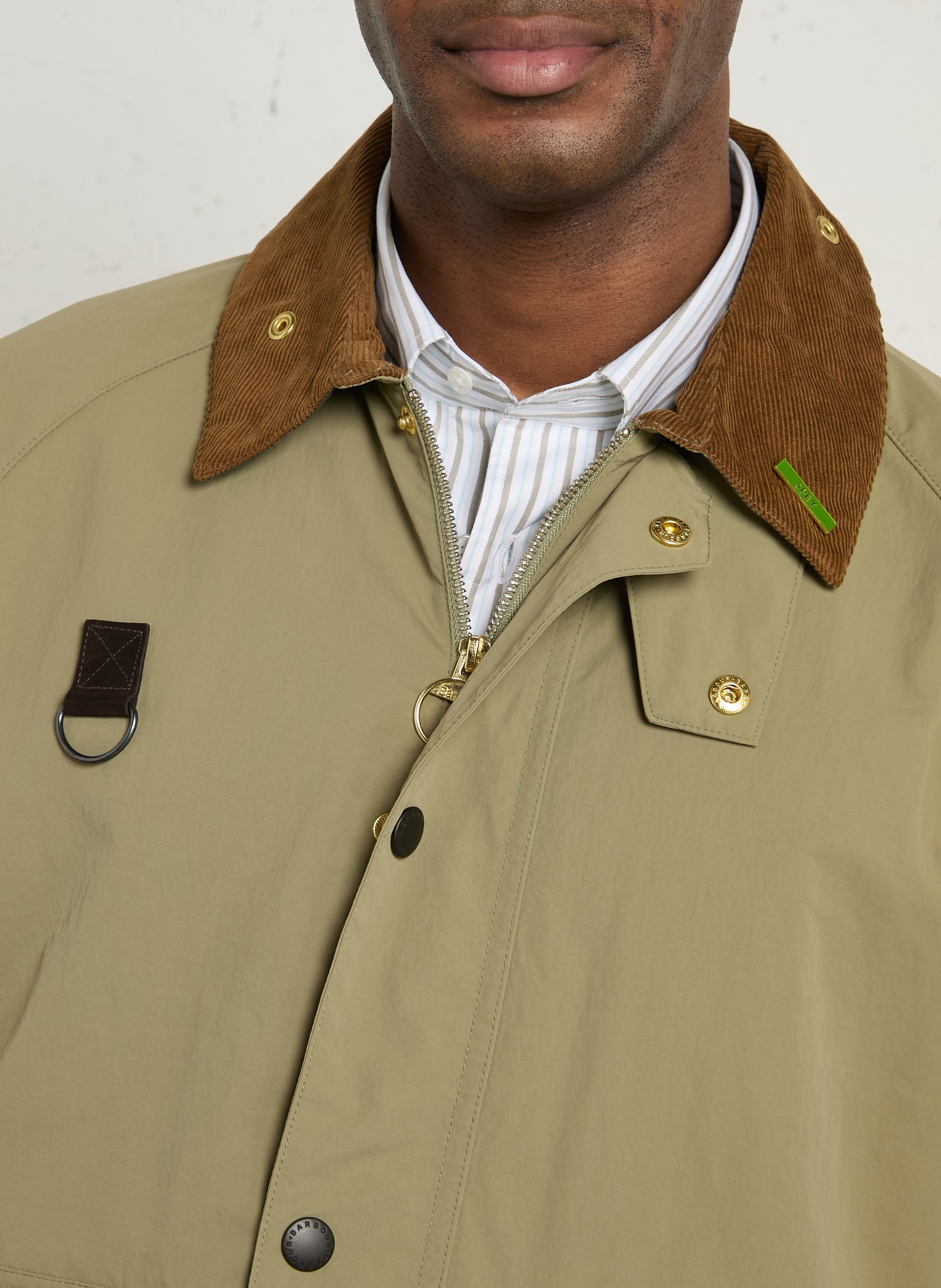 Veste droite col velours unie  BARBOUR Kaki