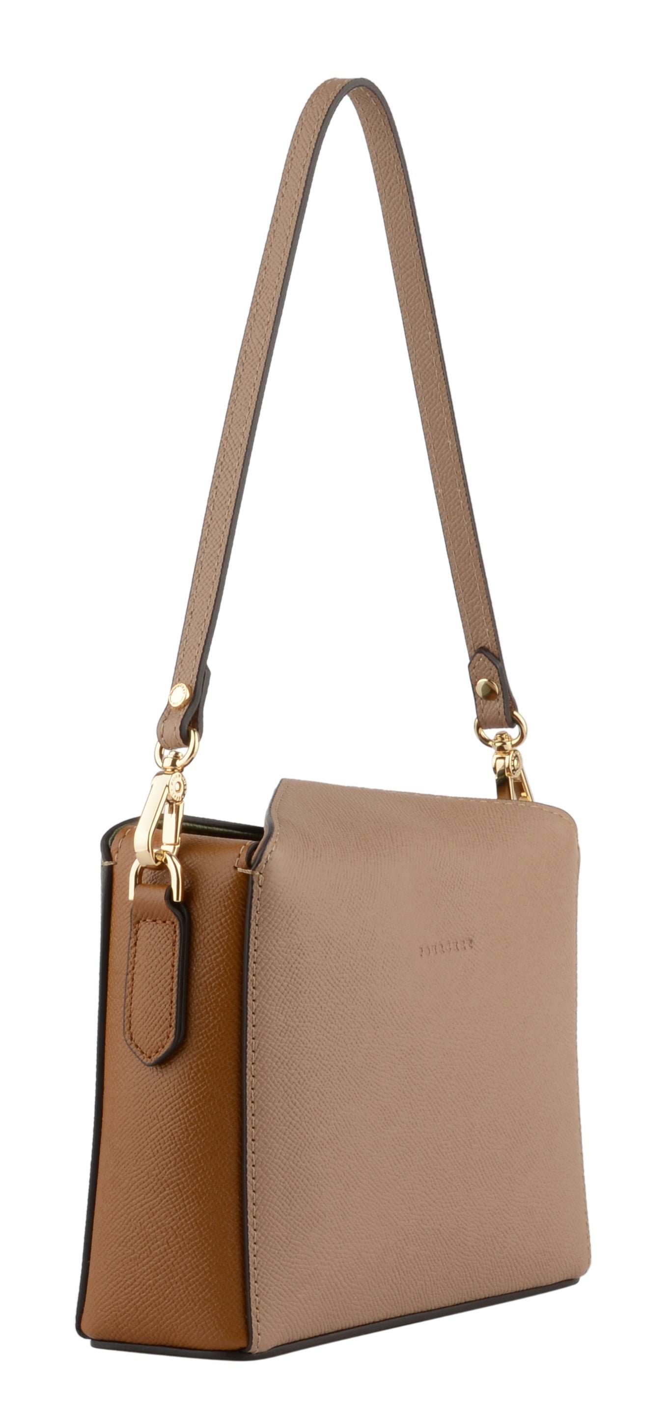 Calfskin leather shoulder bag POURCHET Grey