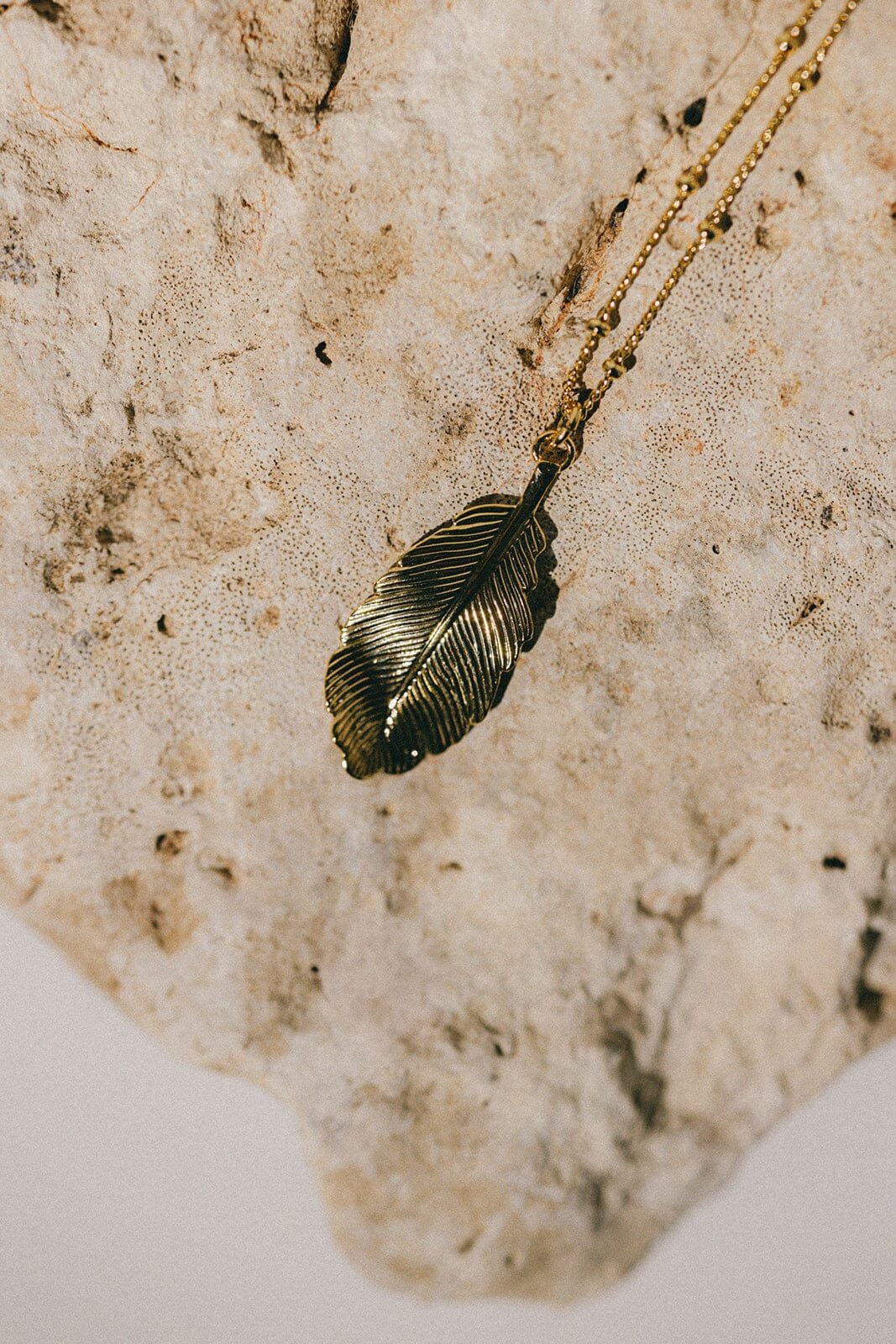 Silver plated leaf necklace Golden