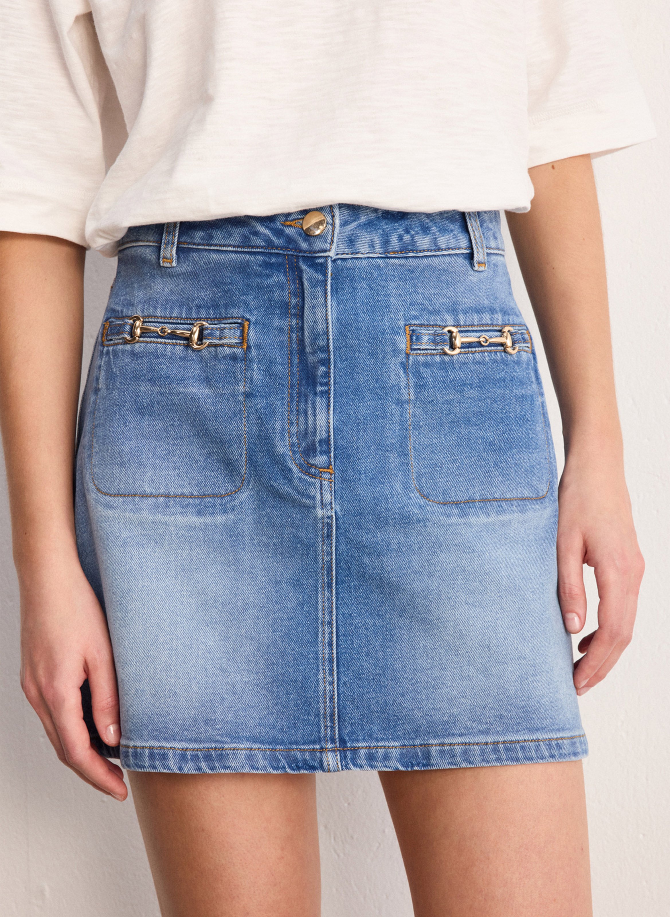 Kurzer Denimrock PABLO Blau