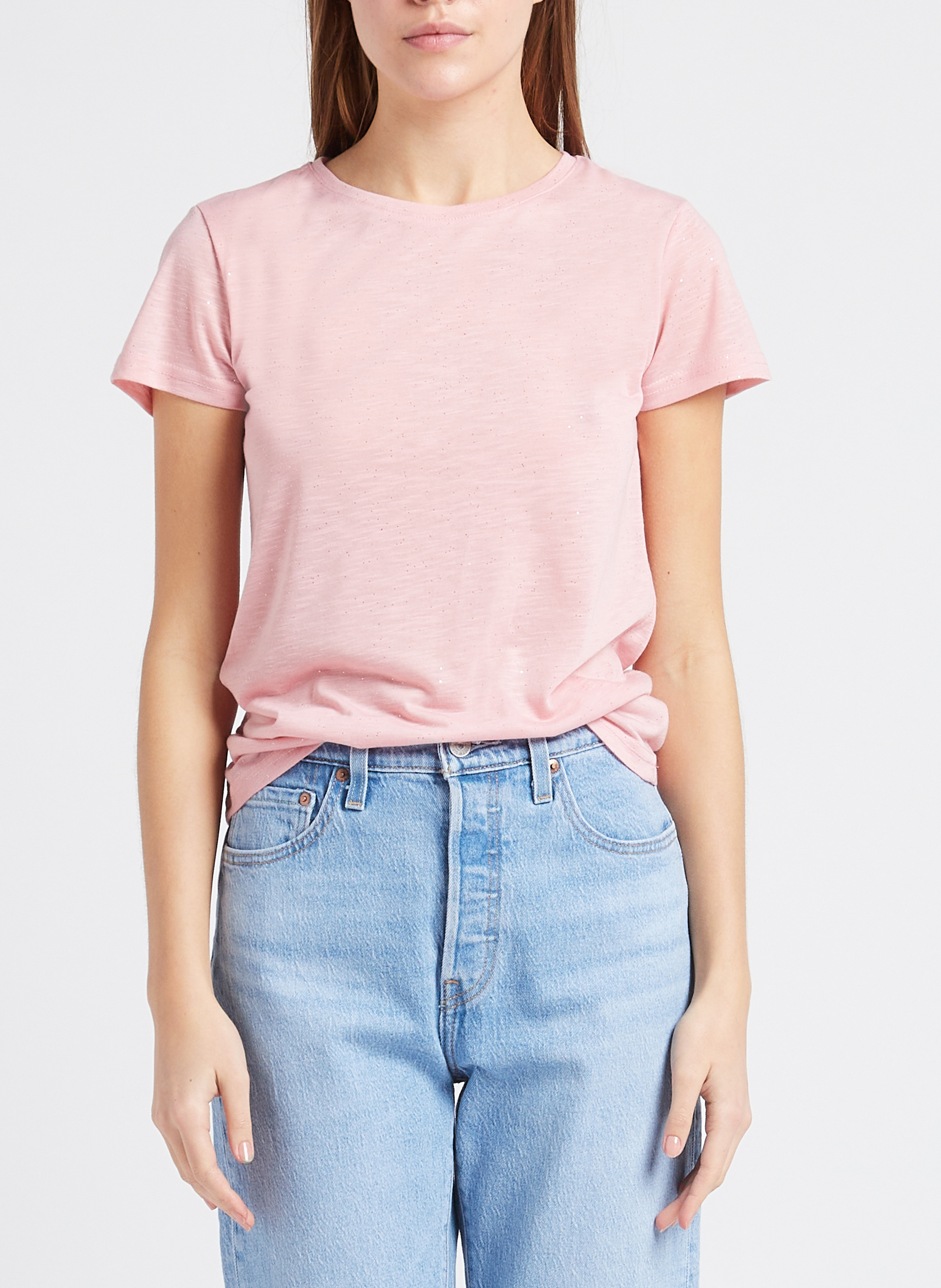 Round-neck glittery T-shirt LA PETITE ETOILE Pink