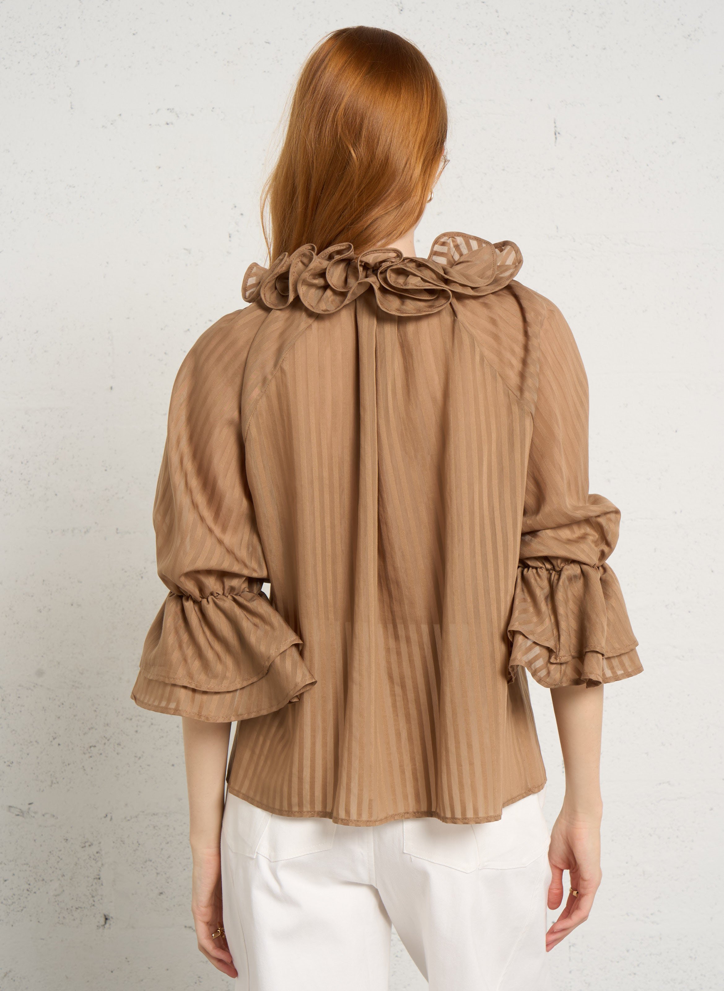 Blouse ample à rayures IMPERIAL Marron