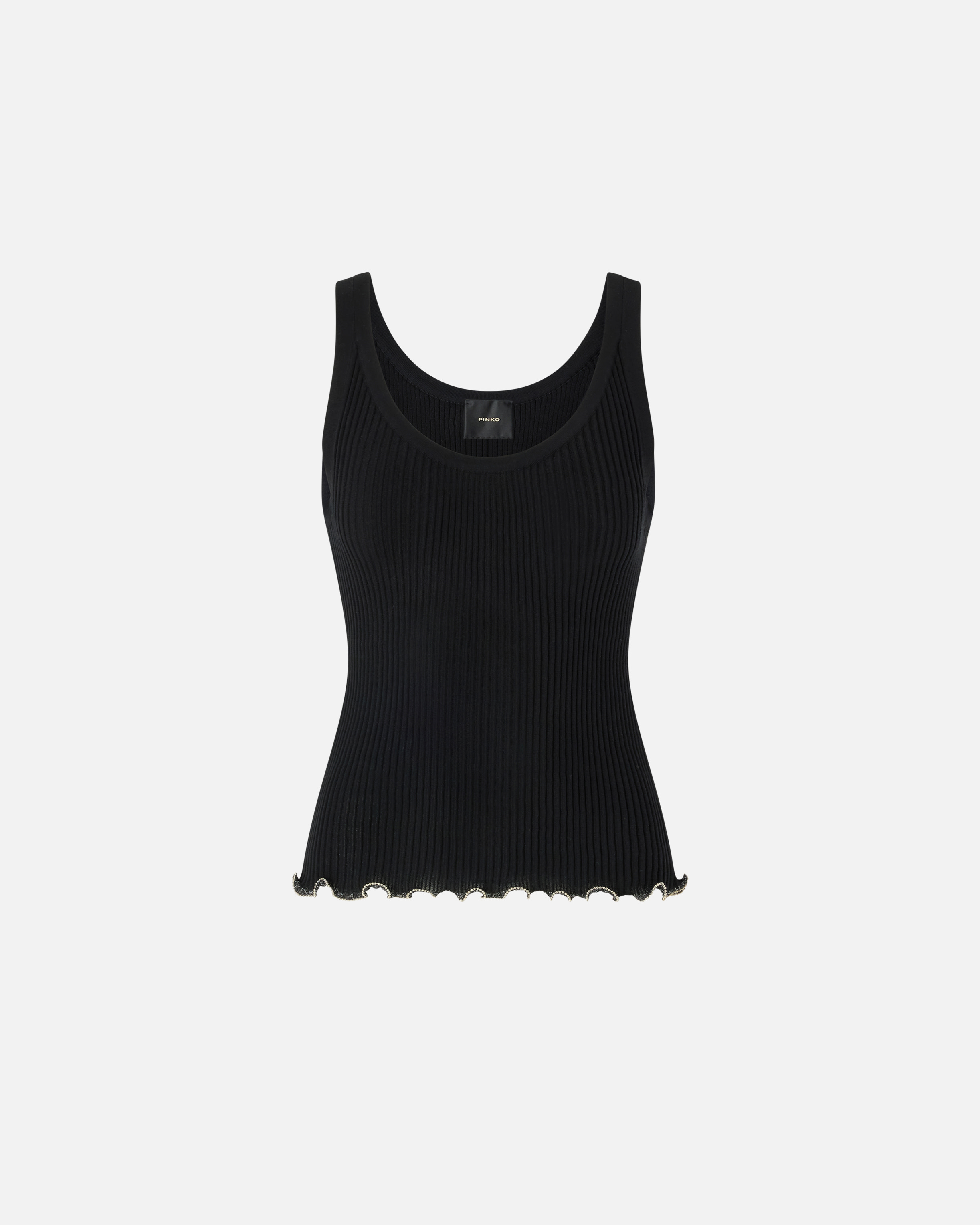 Ribbed logo tank top PINKO Black