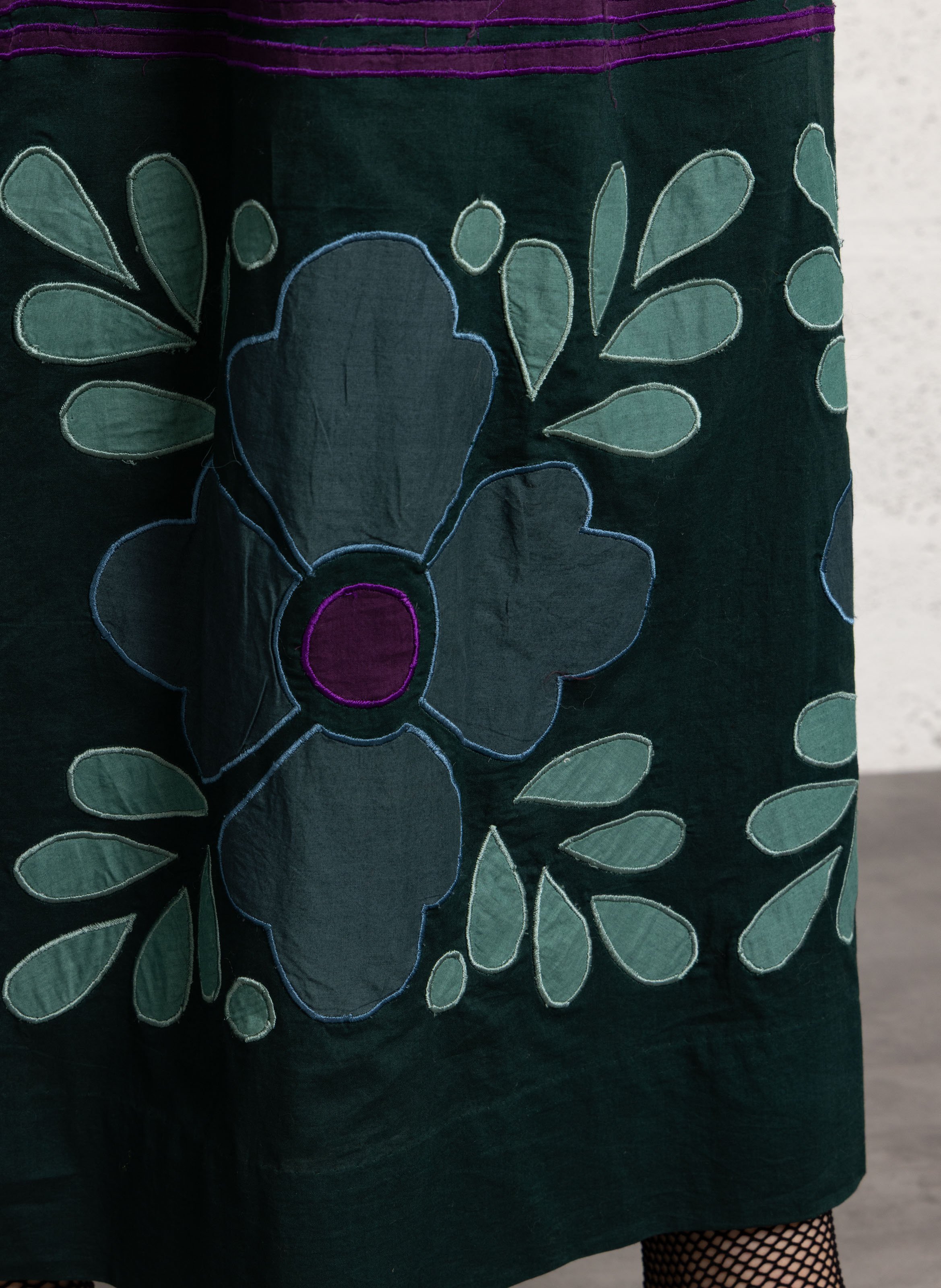 Ausgestellter Midi-Baumwollrock ANTIK BATIK Grun