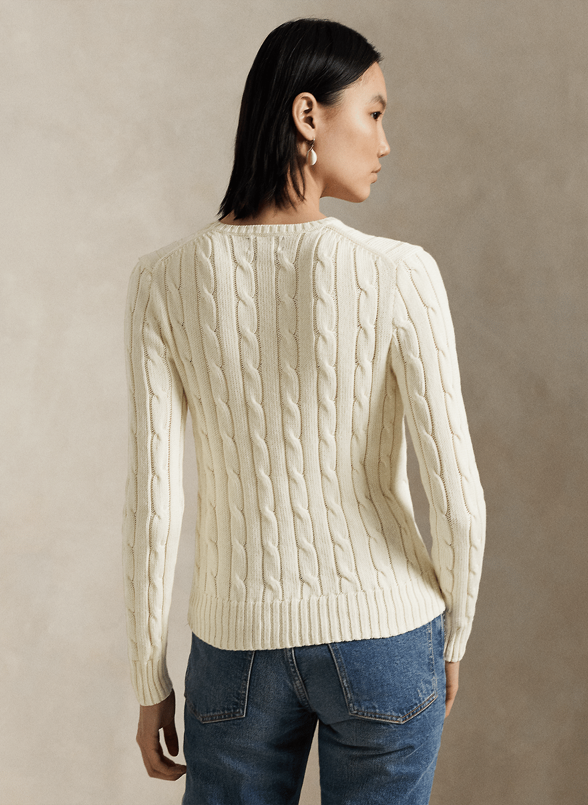 Round-neck wool- and cashmere-blend sweater POLO RALPH LAUREN White