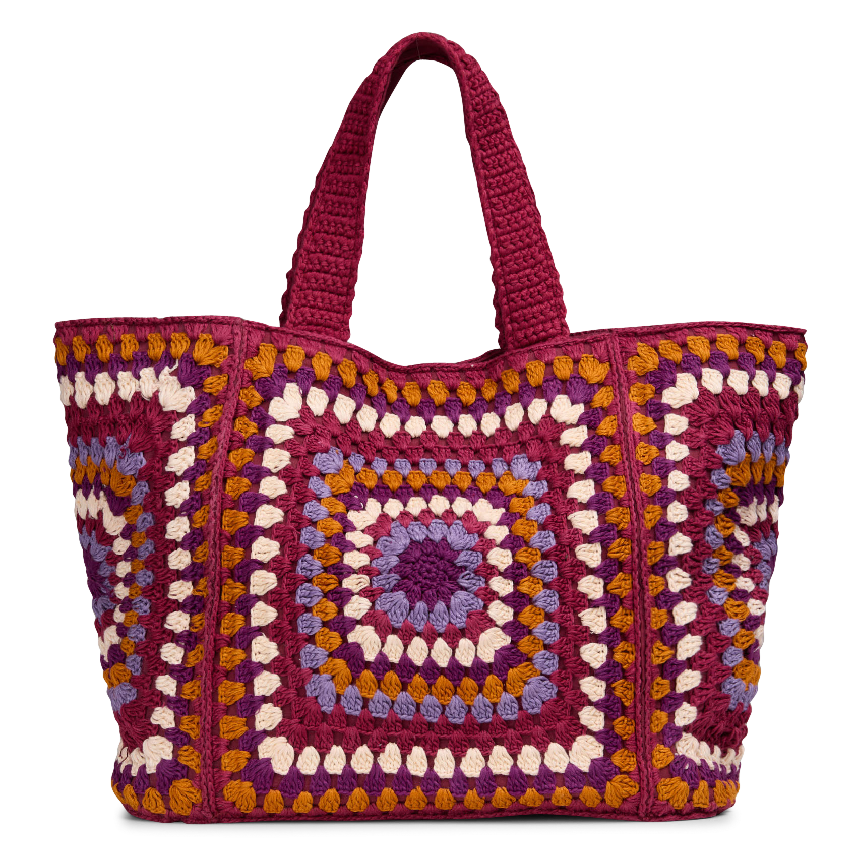 Crocheted cotton tote bag LA FEE MARABOUTEE Brown
