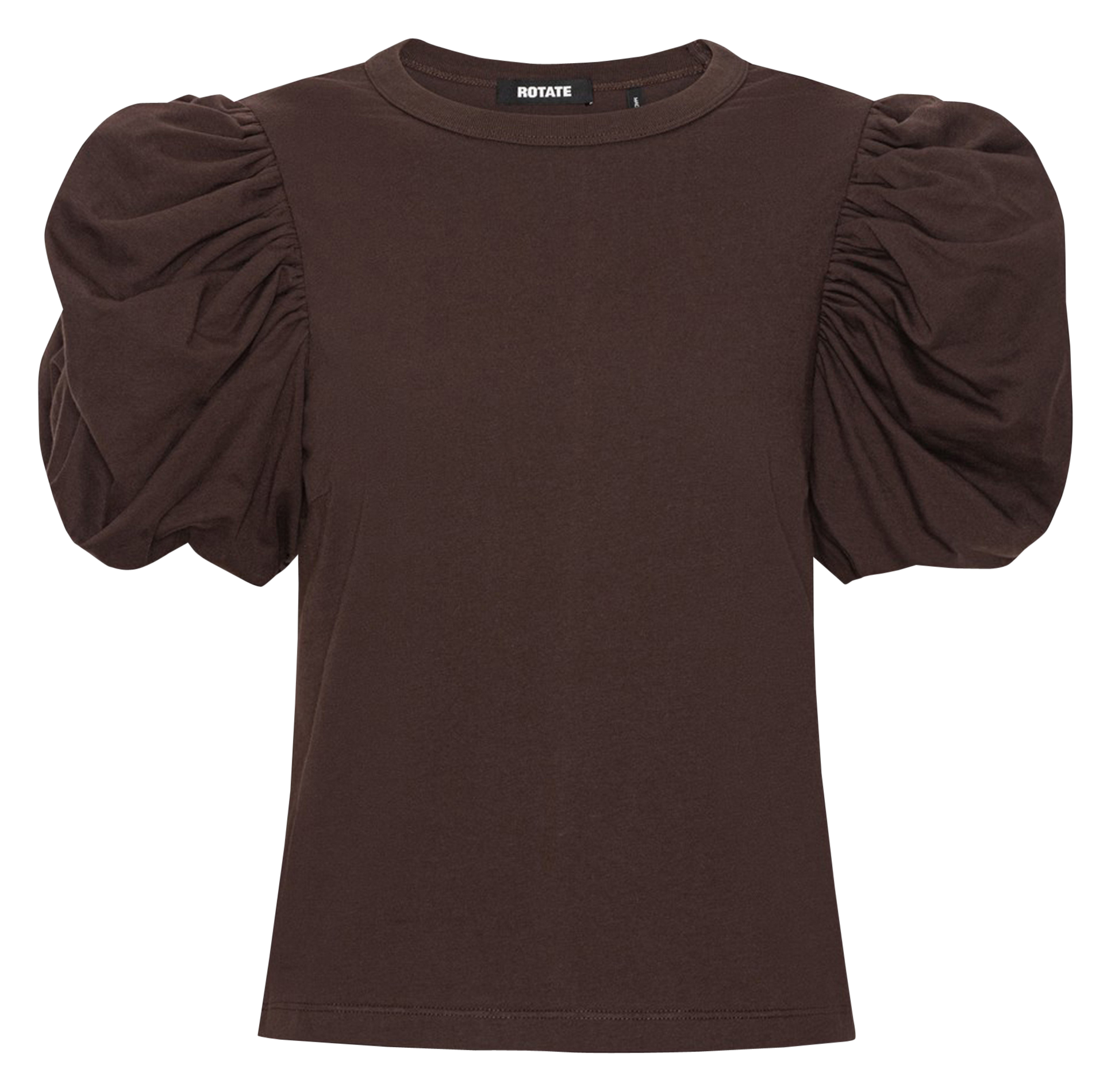 Tee-shirt manches bouffantes uni ROTATE Marron