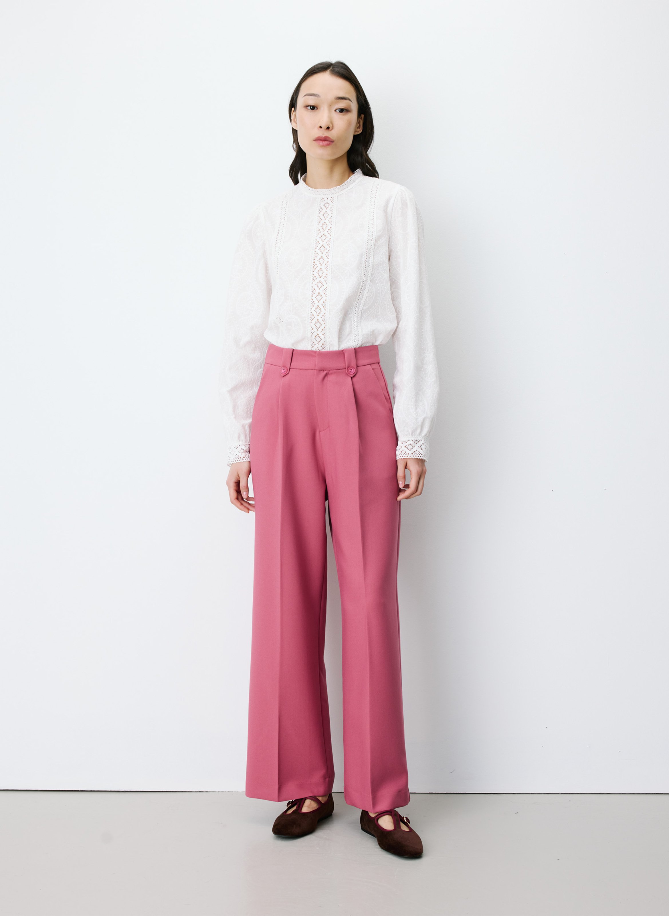 Rechte pantalon voor dameskostuum GRACE ET MILA Roze