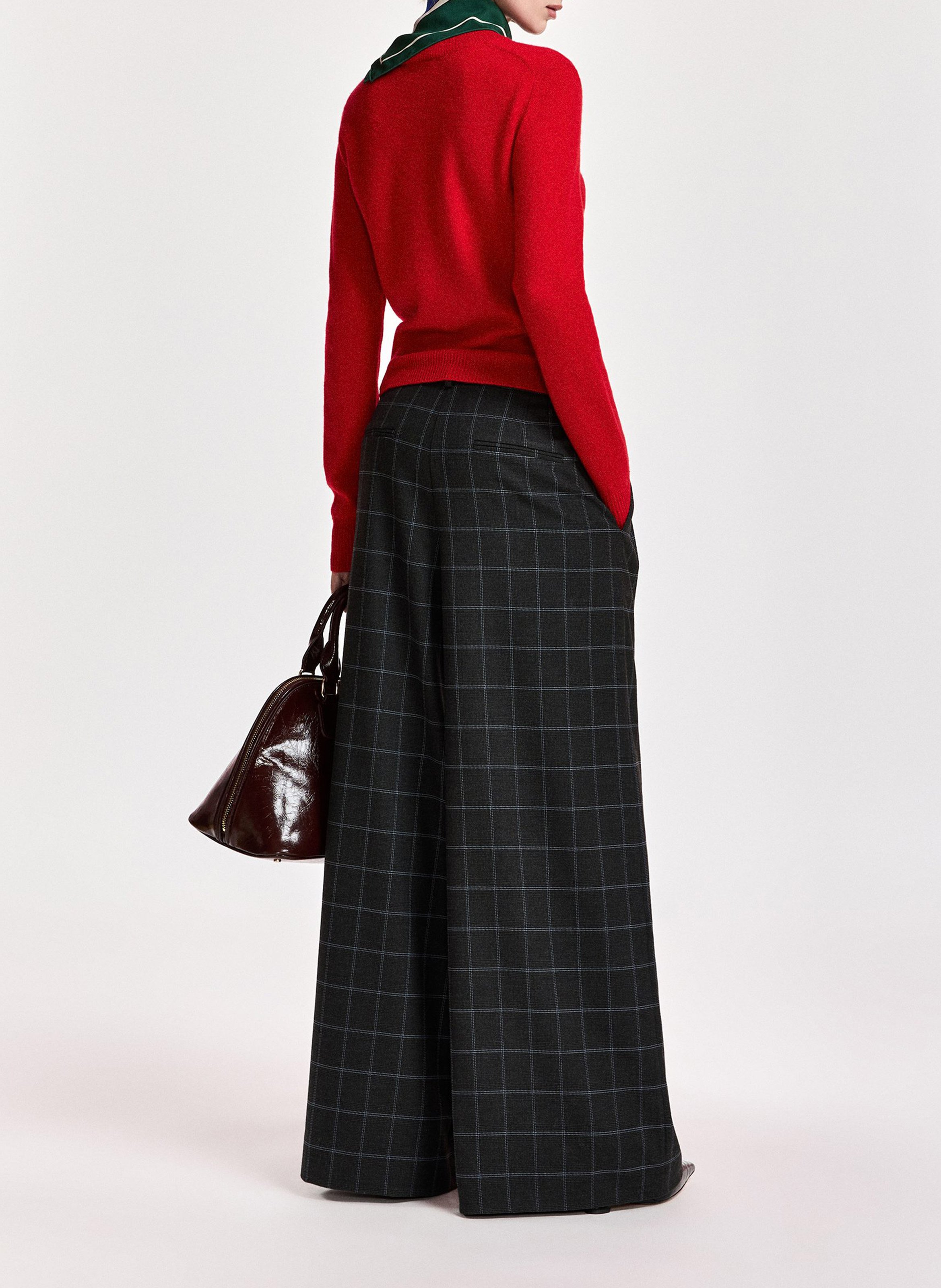 Wide checked pants ESSENTIEL ANTWERP Grey