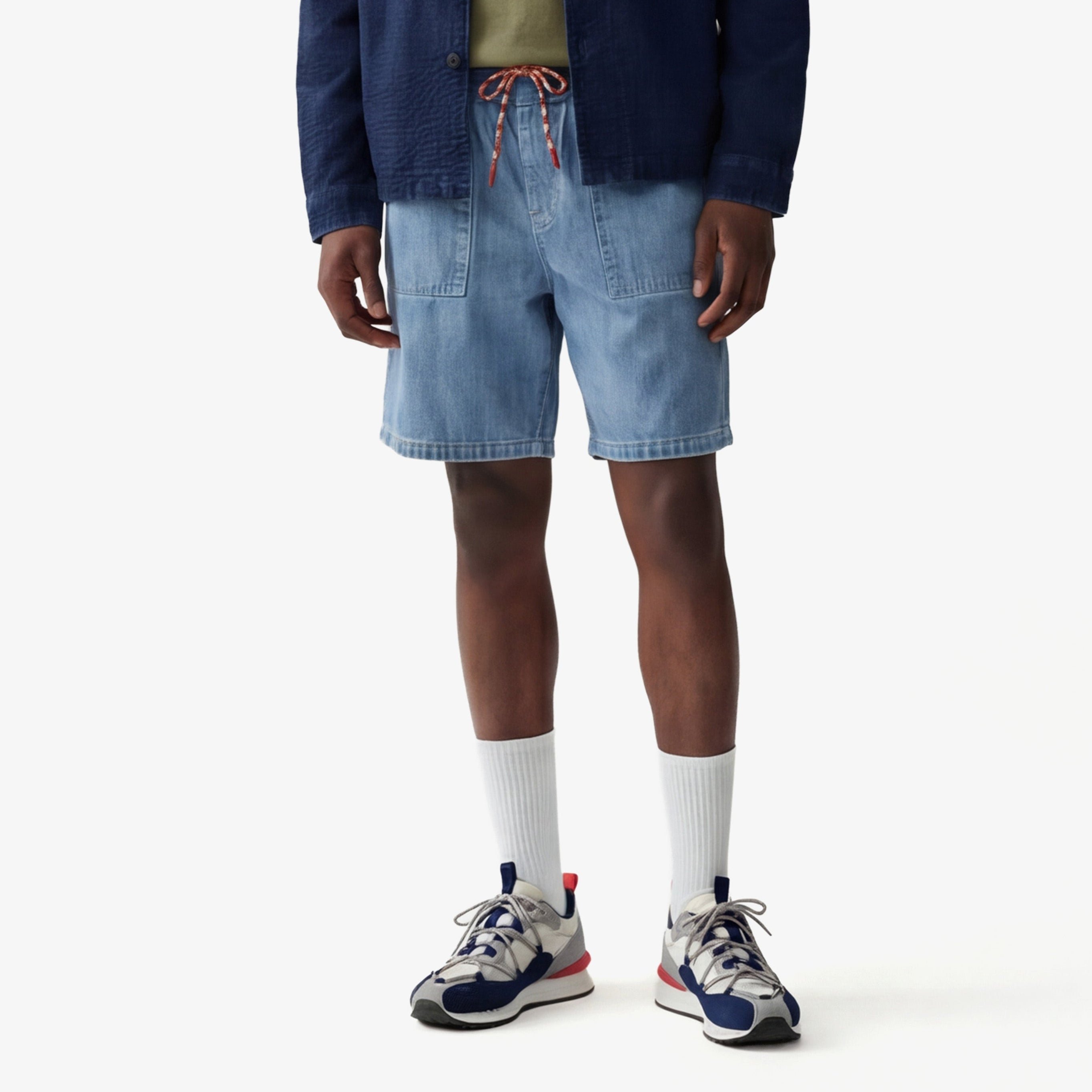 Wide-leg cotton Bermuda shorts SERGE BLANCO Blue