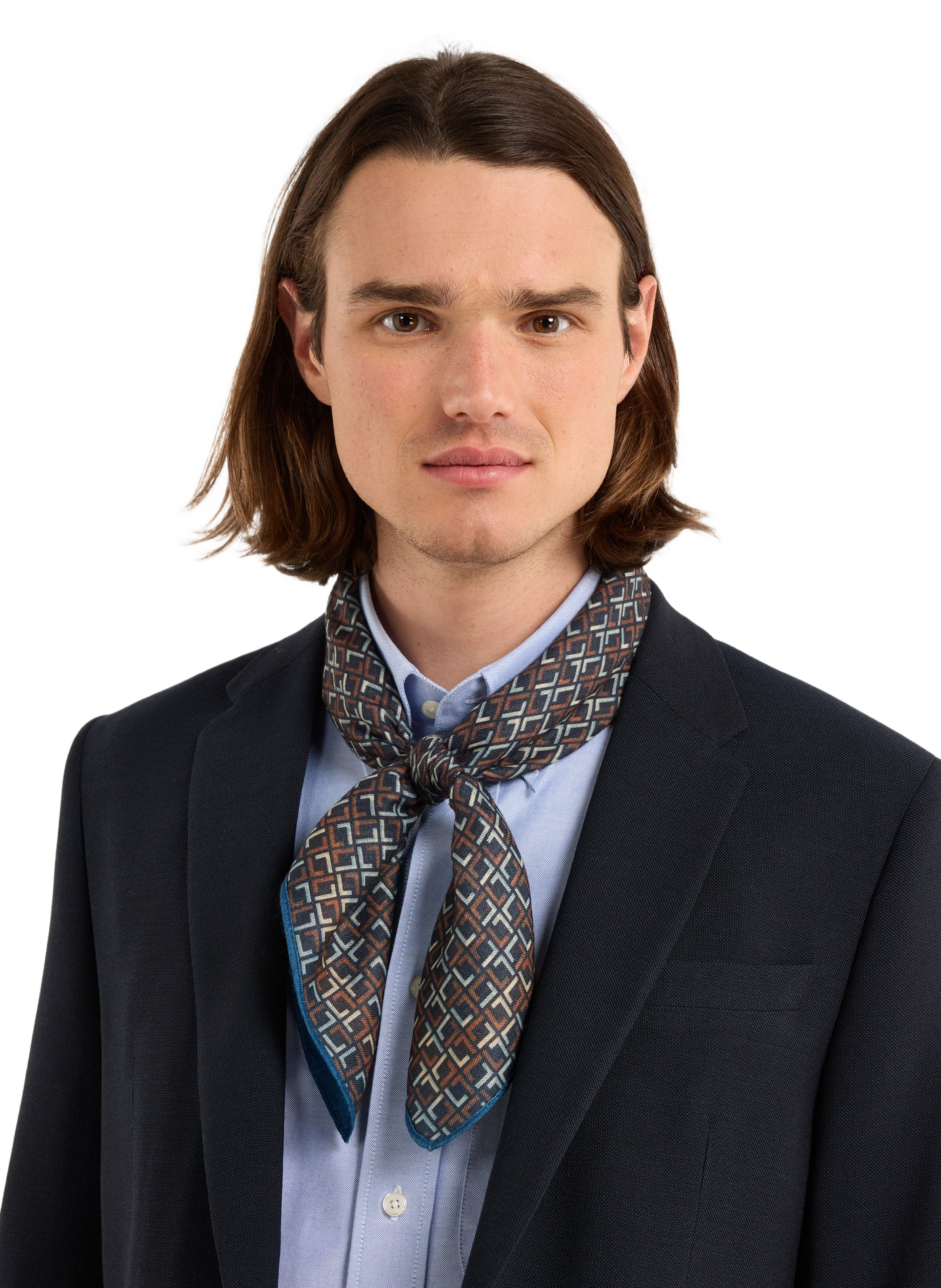 Graphic printed scarf with rolled edges | Multicolored SAISON 1865 Men