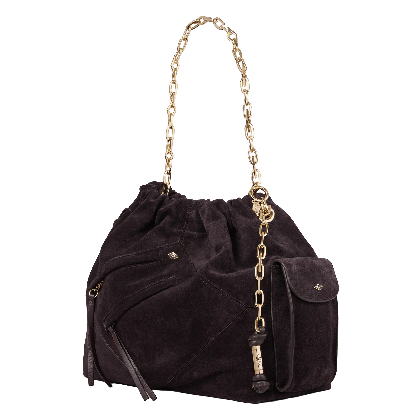 Leather shoulder bag BA&SH Purple