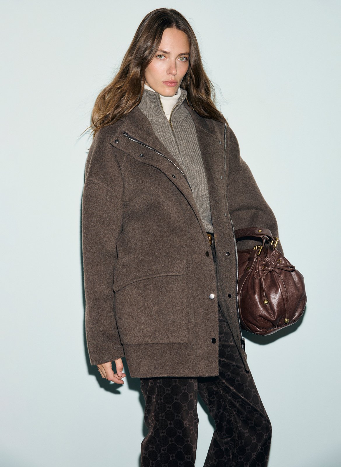 Oversize-Wollmantel GERARD DAREL Braun