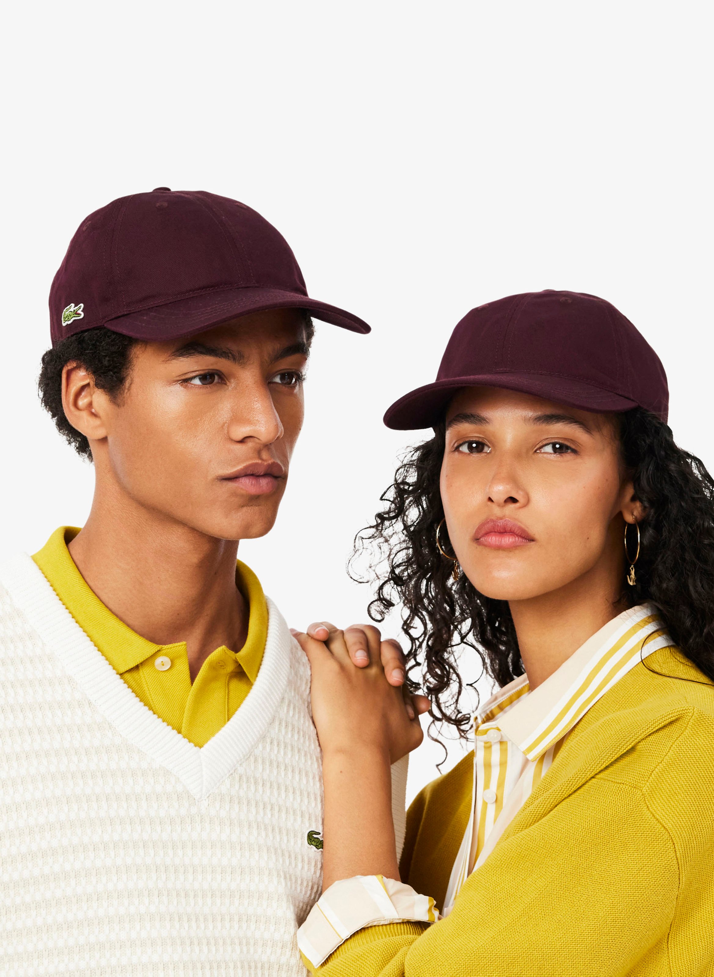 Casquette réglable brodée en coton LACOSTE Rouge