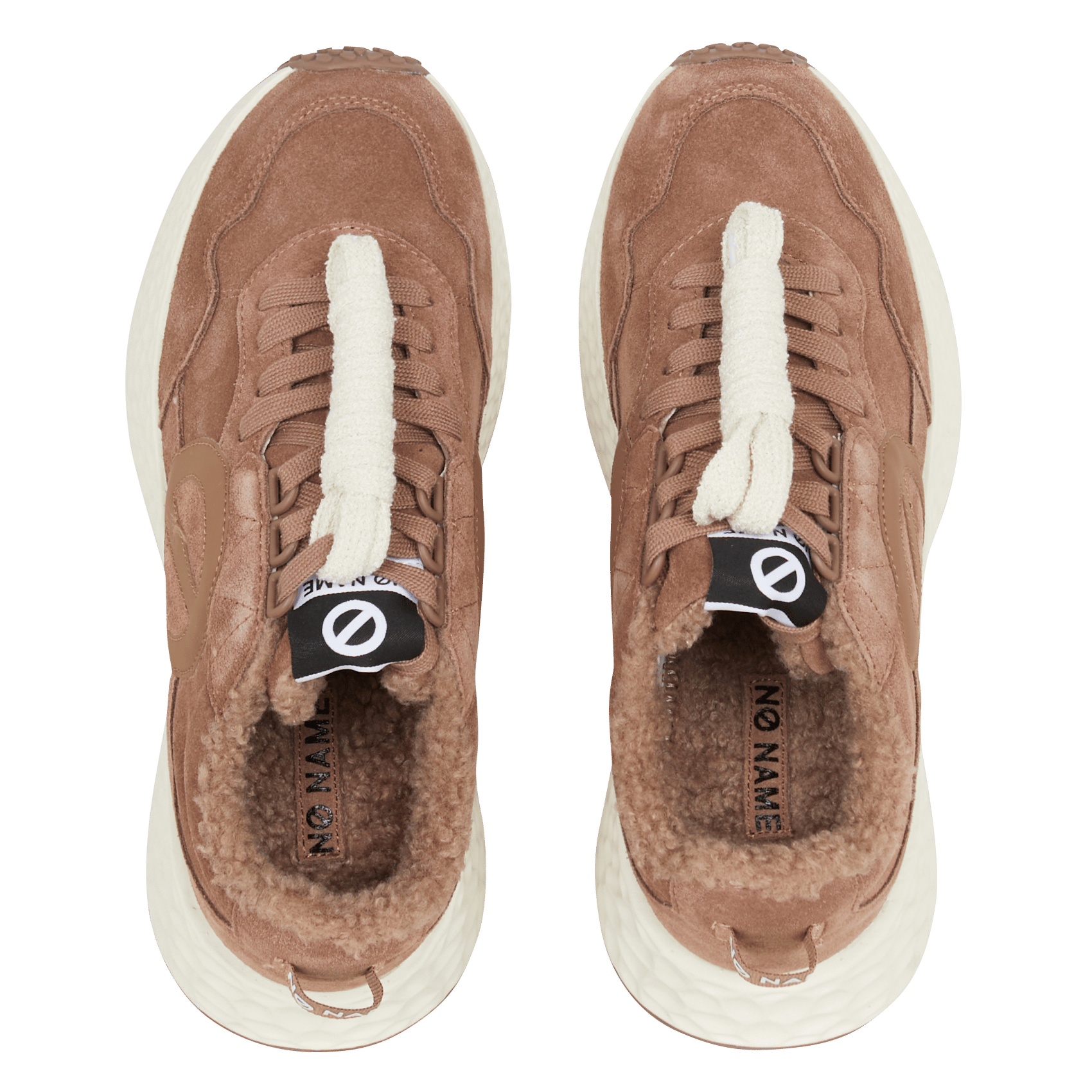 Gevoerde suède leren sneakers | Bruin NO NAME Dames