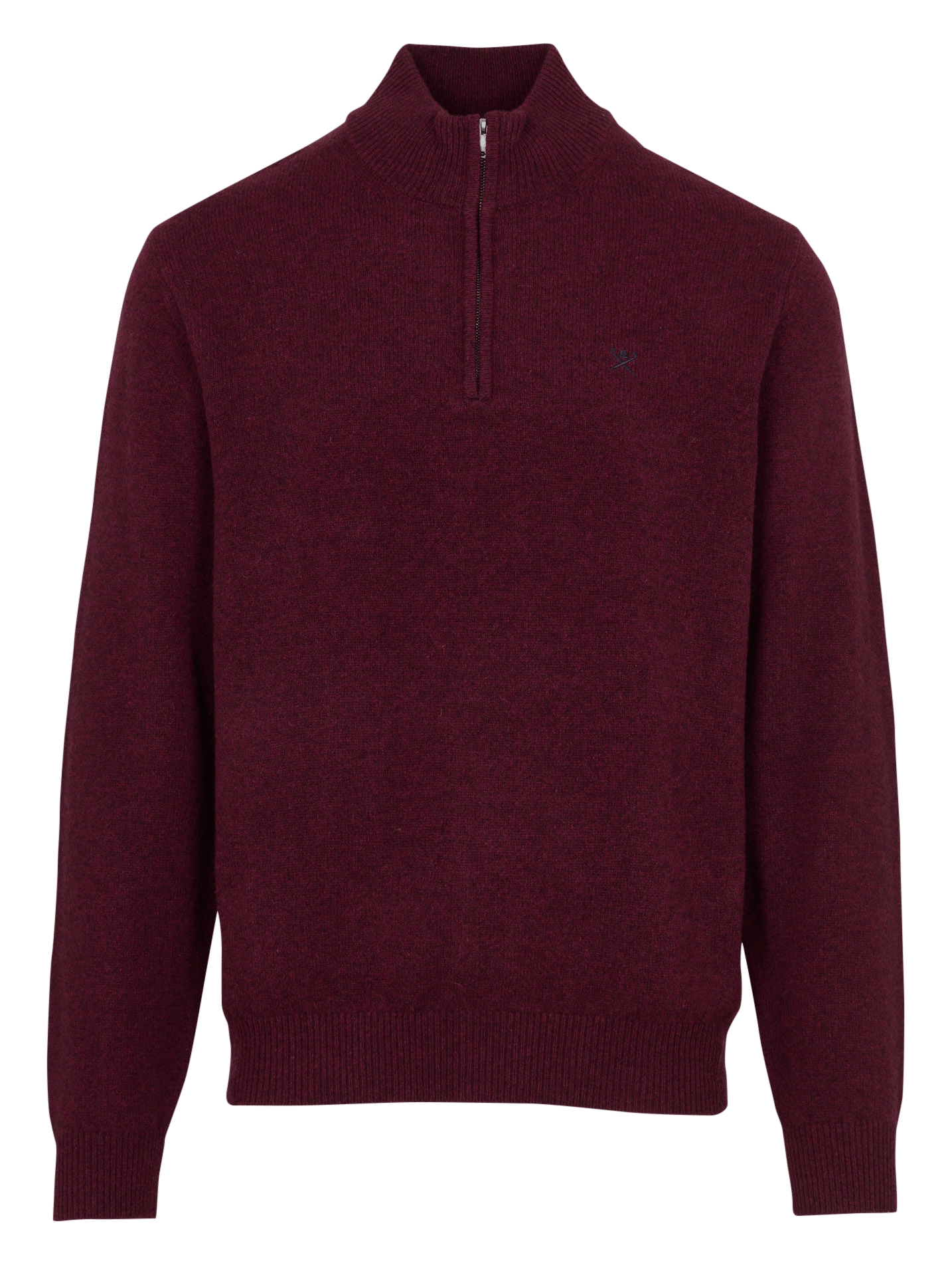 Straight wool trucker collar sweater HACKETT Red