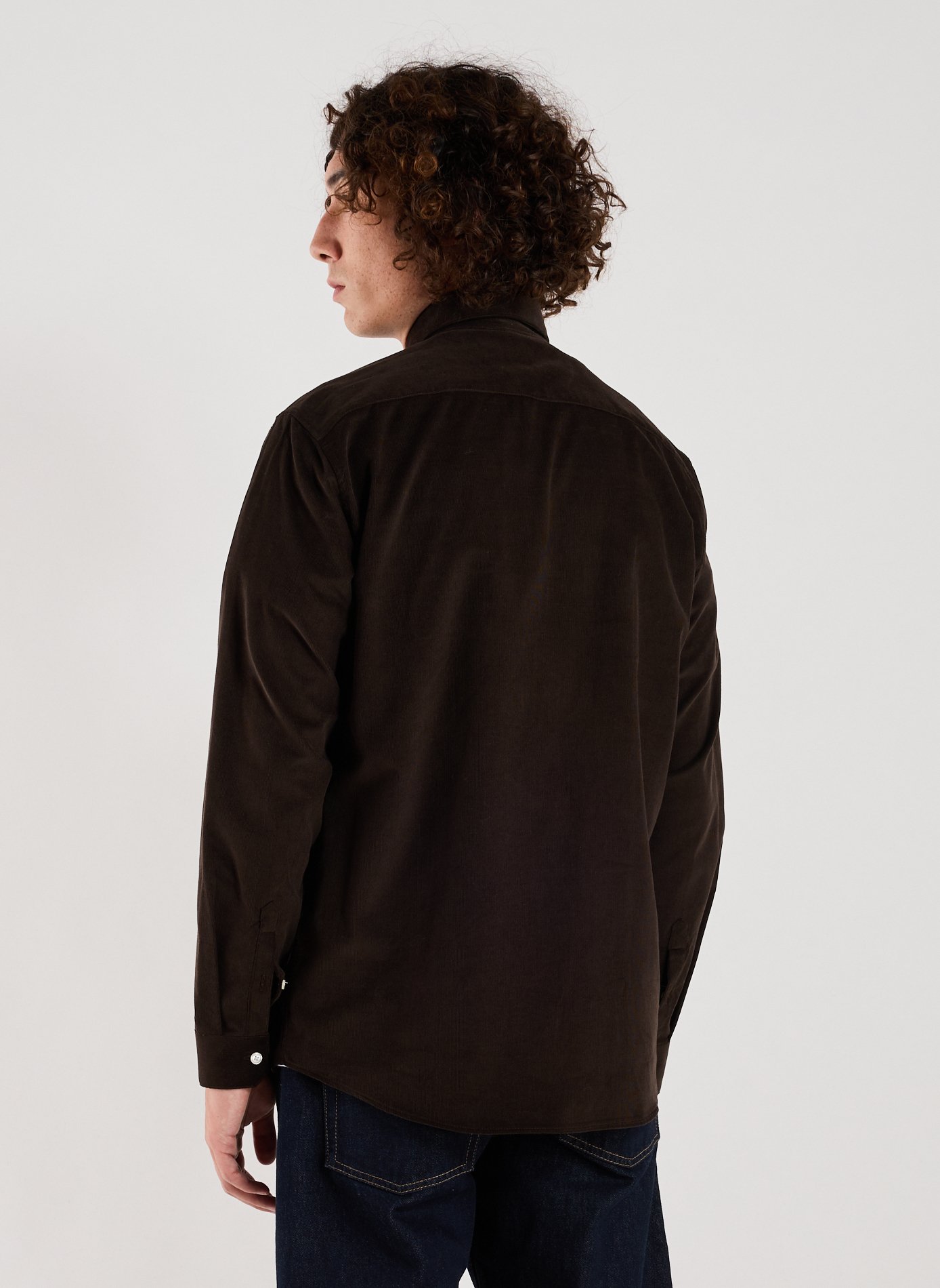 Loose-fit corduroy cotton shirt AU PRINTEMPS PARIS Brown