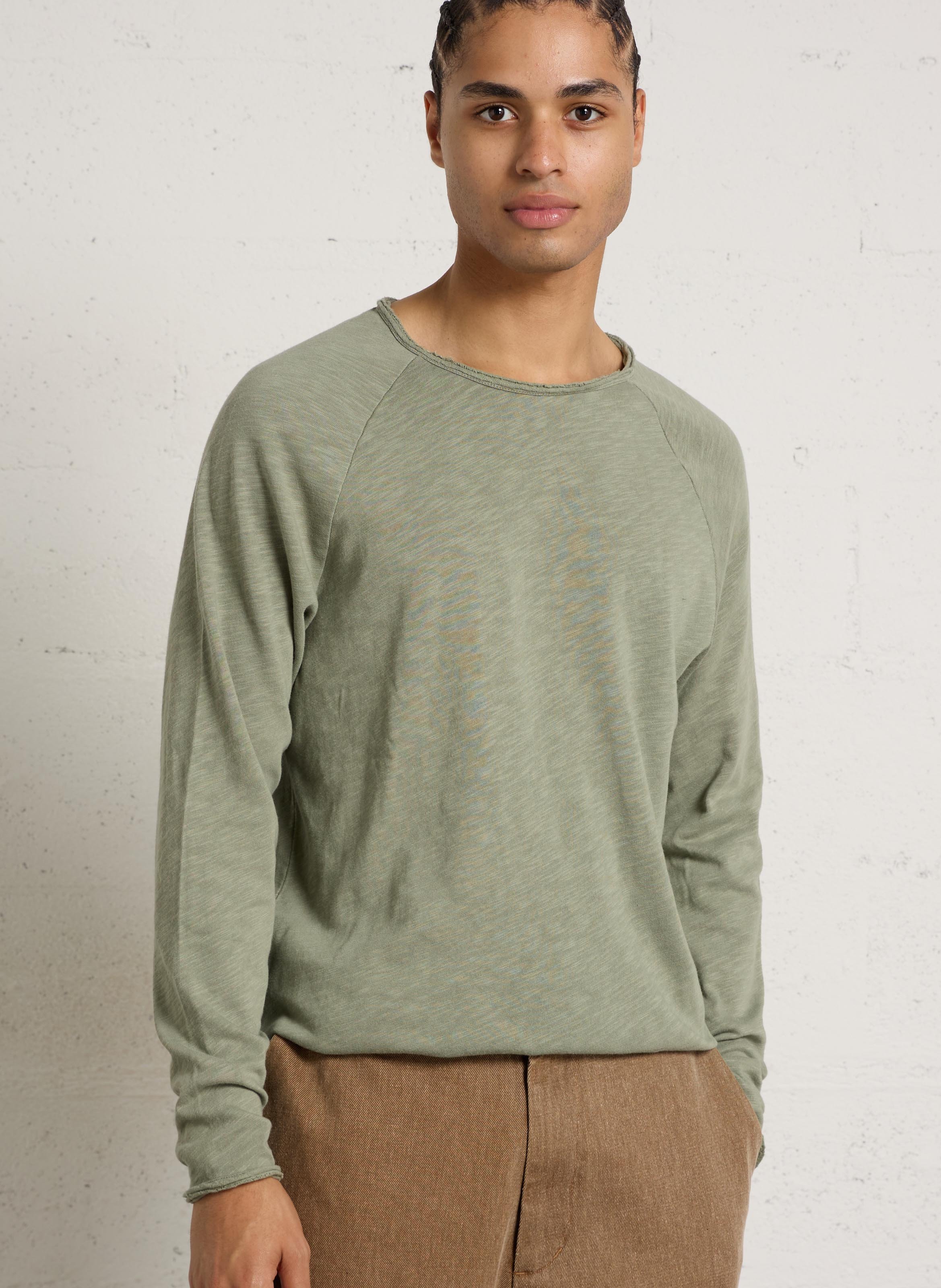 Flamed cotton round-neck T-shirt AMERICAN VINTAGE