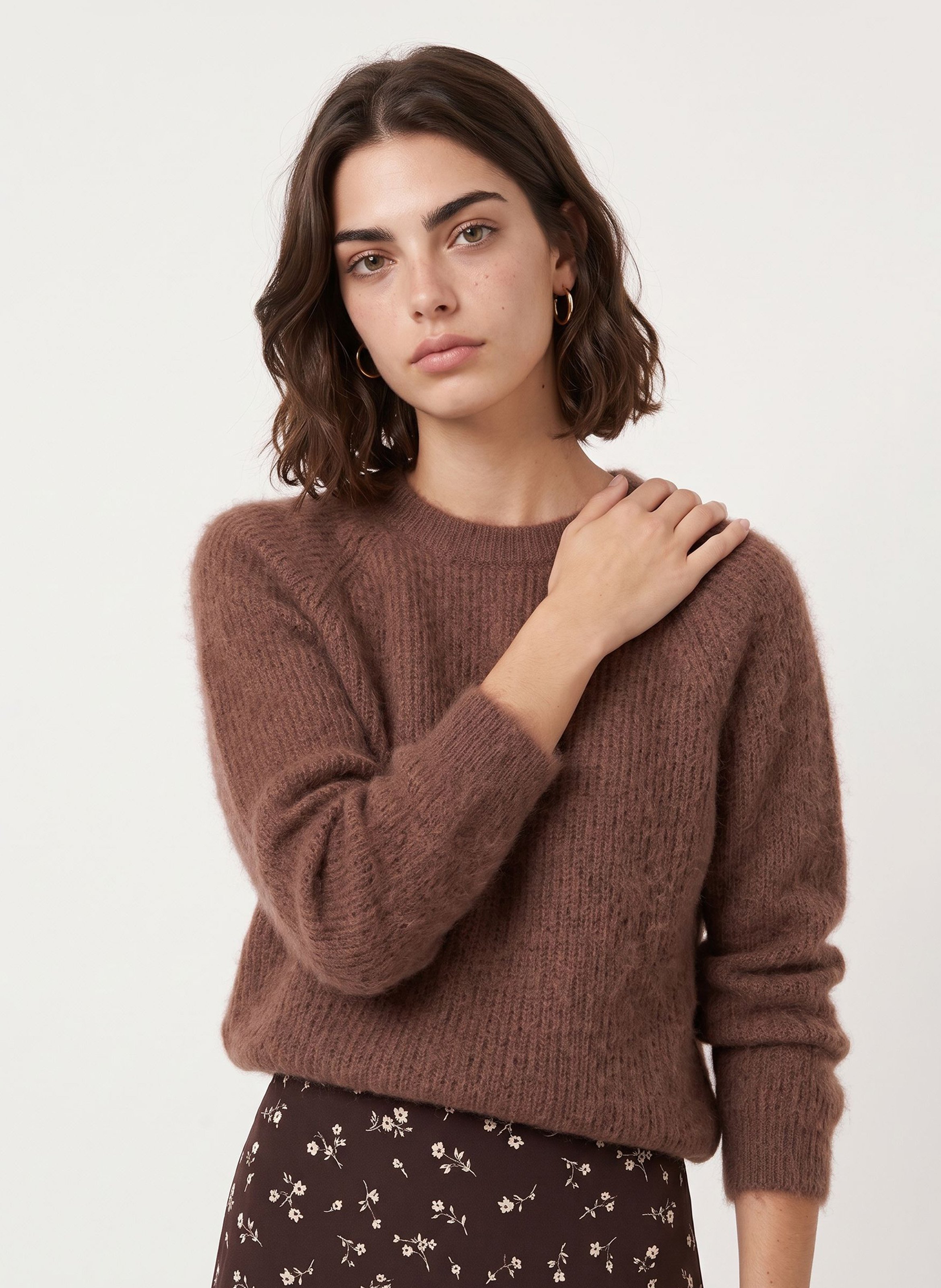 Pull droit col rond en laine mélangée KOOKAI