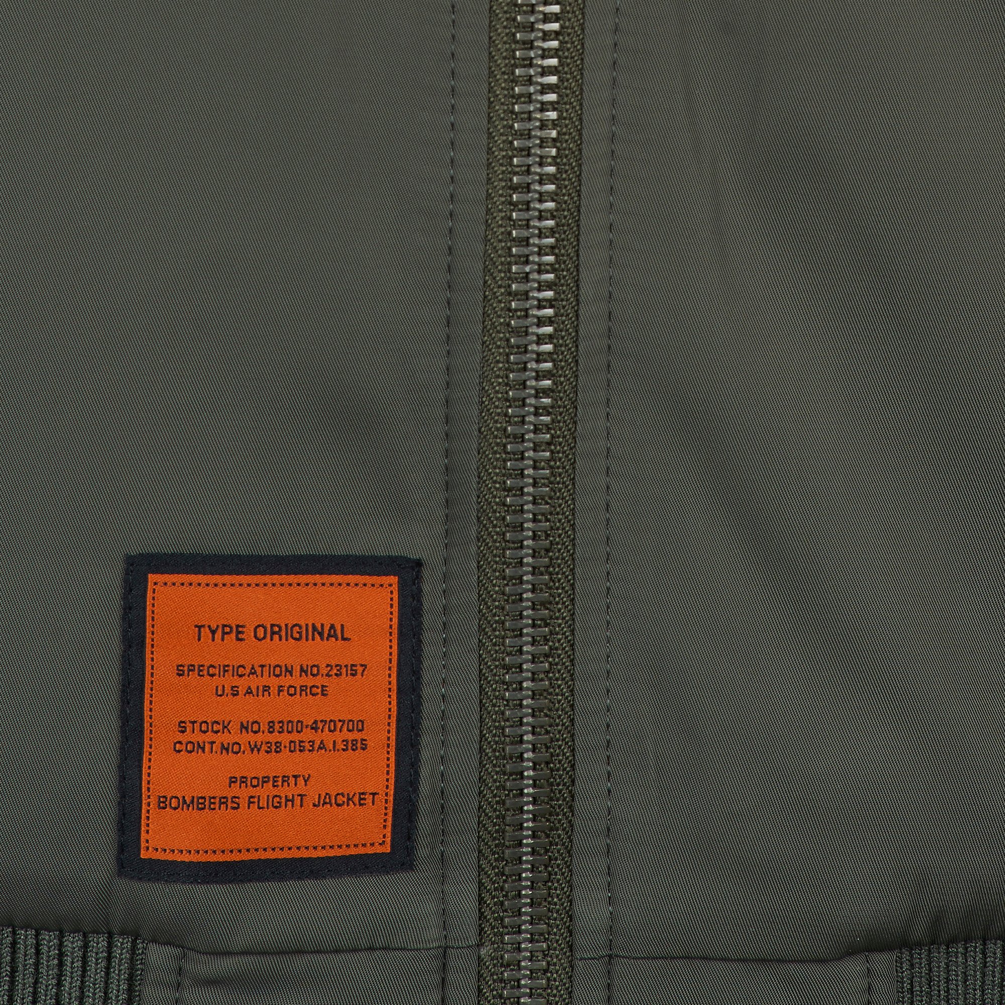 Bomber col teddy cintré BOMBERS ORIGINAL Kaki