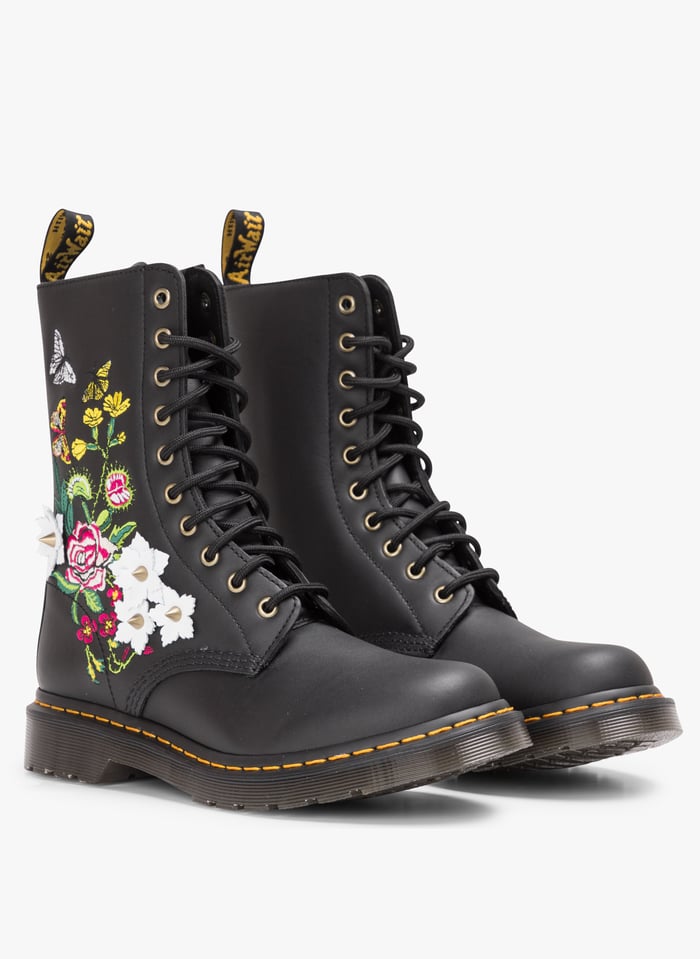 Doc martens noir sales fleur