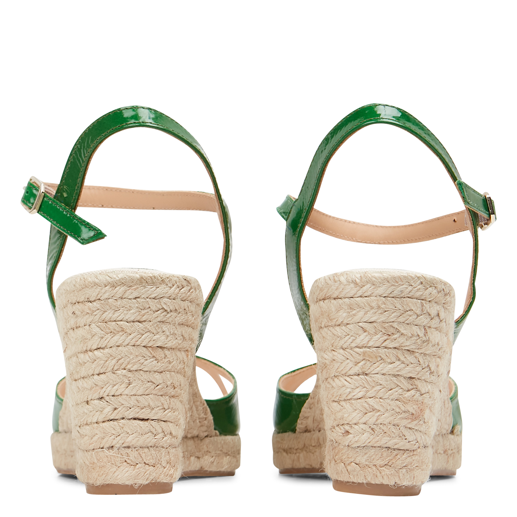 Leren sandalen met sleehak Vert Anaki - Dames BEVERLY | Place des Tendances