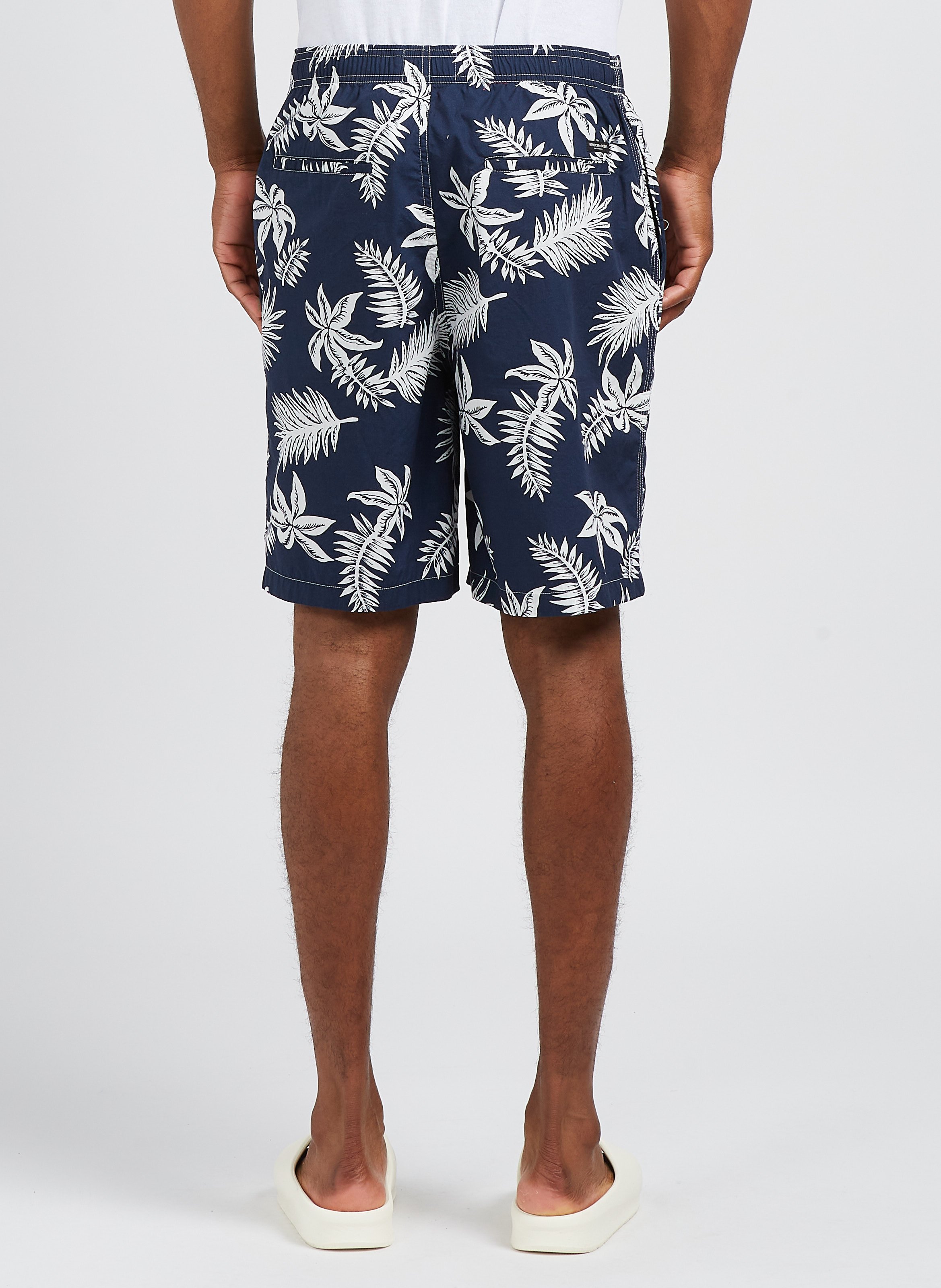 Zwemshort van biologisch katoen met exotische print SCOTCH AND SODA Blauw
