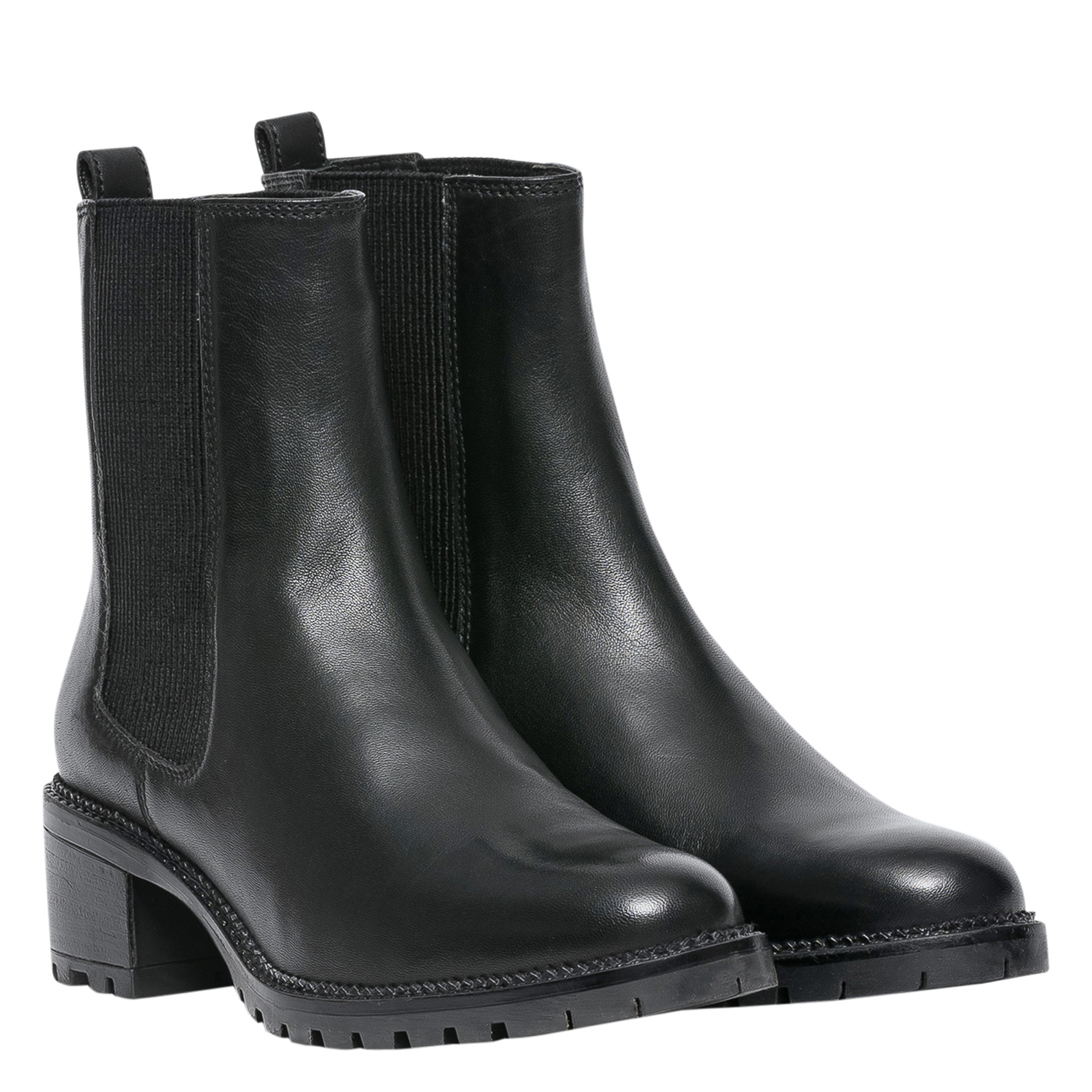 Boots en cuir lisse BOCAGE Noir