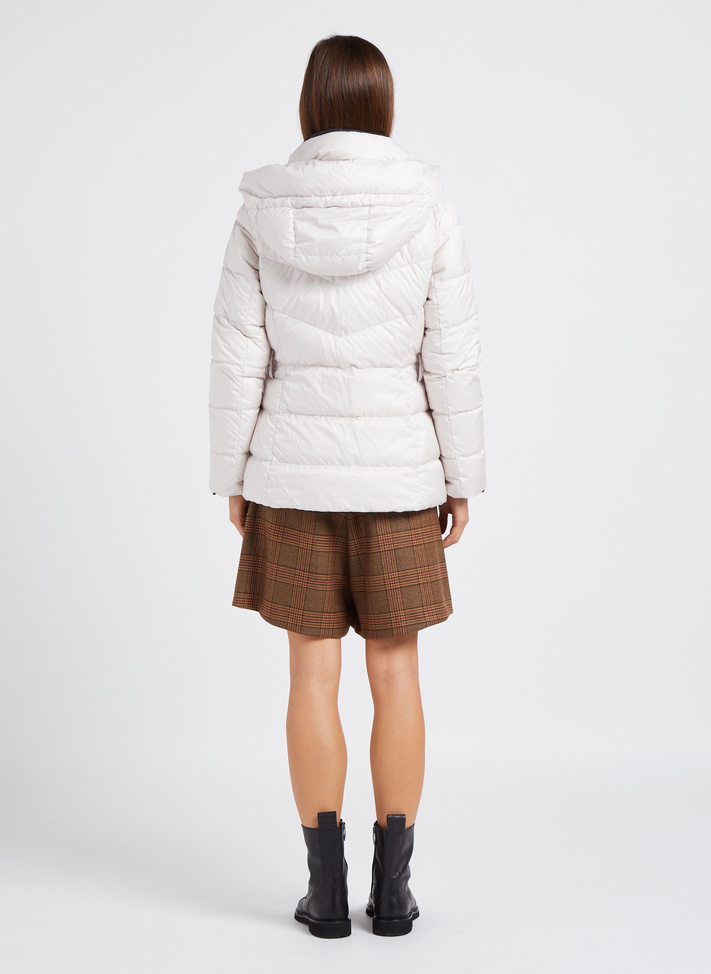 High-waisted check wool shorts MAX MARA WEEK END Brown