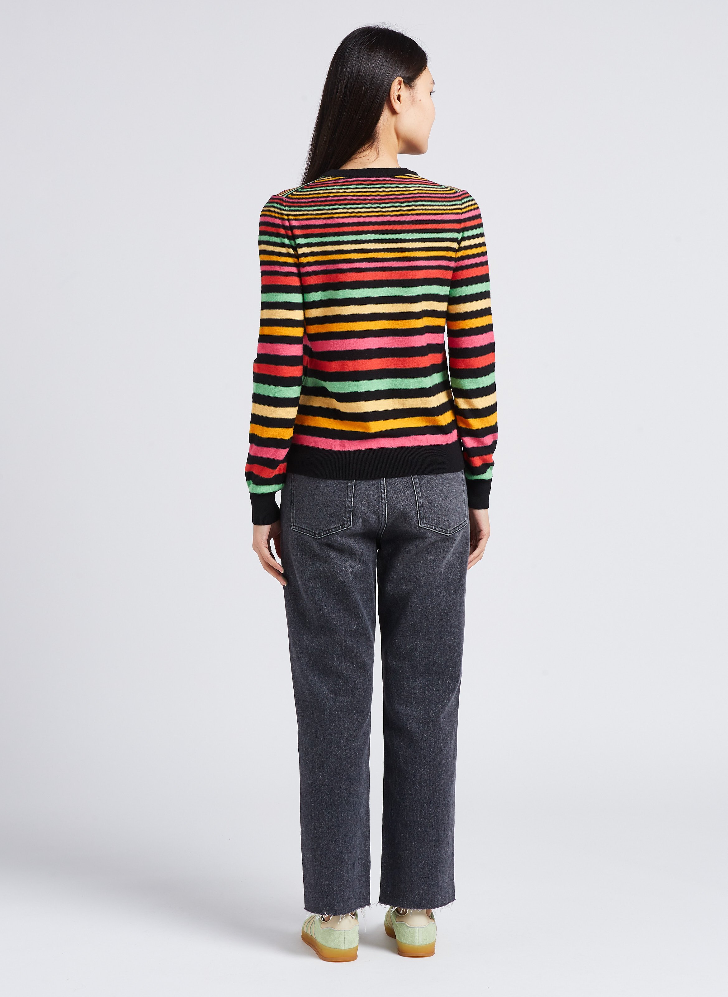 Cotton-blend straight jeans with decorative chain 7 FOR ALL MANKIND Grey